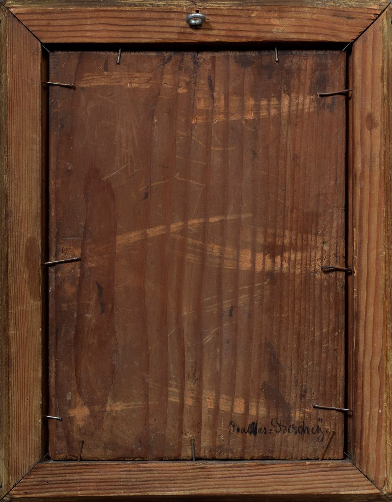 Andachtsbild „Muttergottes mit schlafendem Jesuskind“, Öl/Holz, wohl deutsch um 1800, 27x19,5cm (m. - Bild 4 aus 5