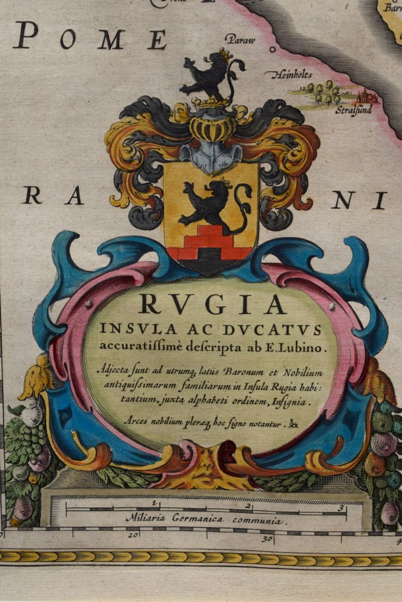 Blaeu, Willem (1571-1638) "Rugia Insula ac Ducatus accurassimime descripta" (Karte der Insel - Bild 3 aus 6