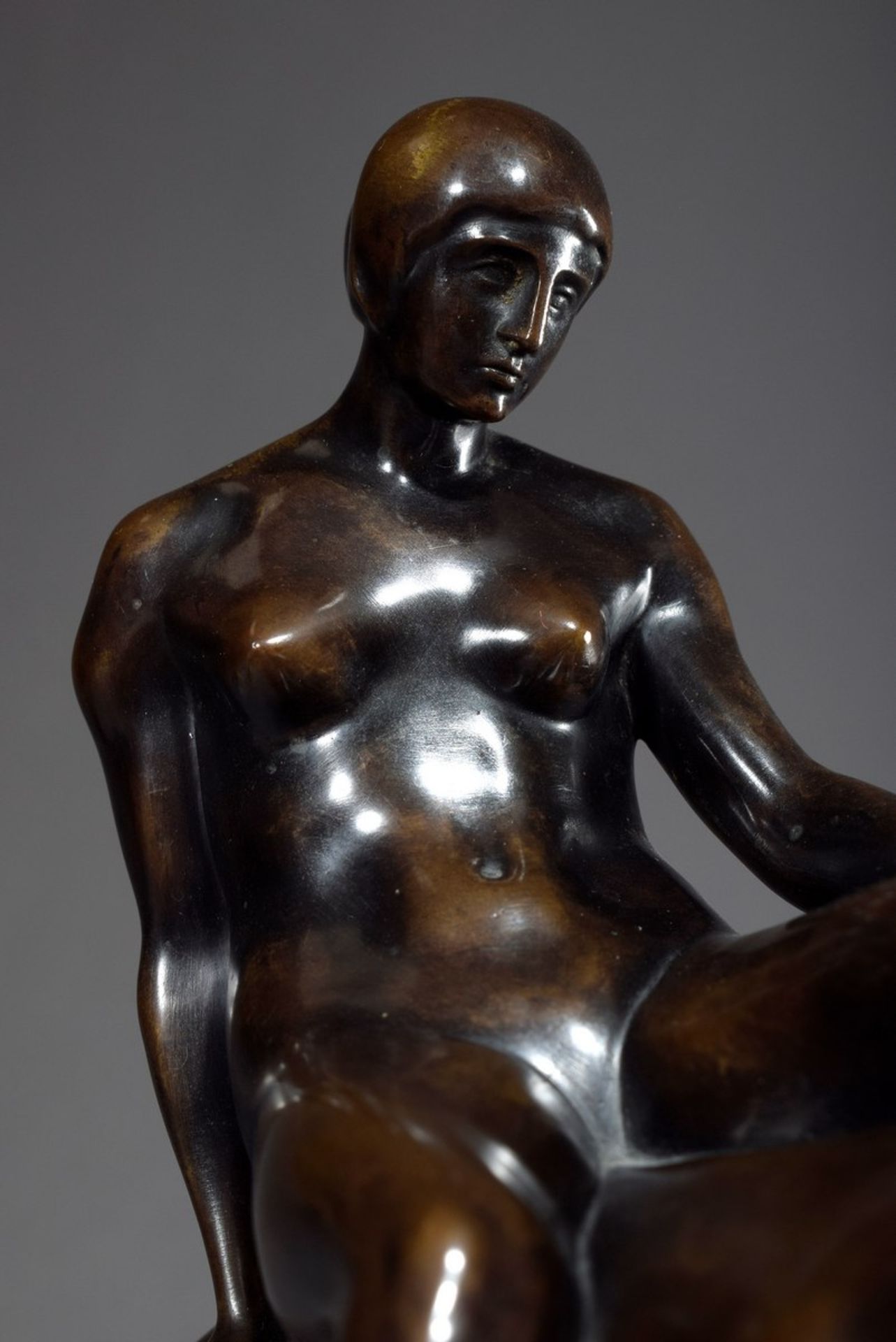 Wrba, Georg (1872-1939) "Europa auf dem Stier", Bronze auf grauem Marmorsockel, auf der Plinthe - Bild 3 aus 7