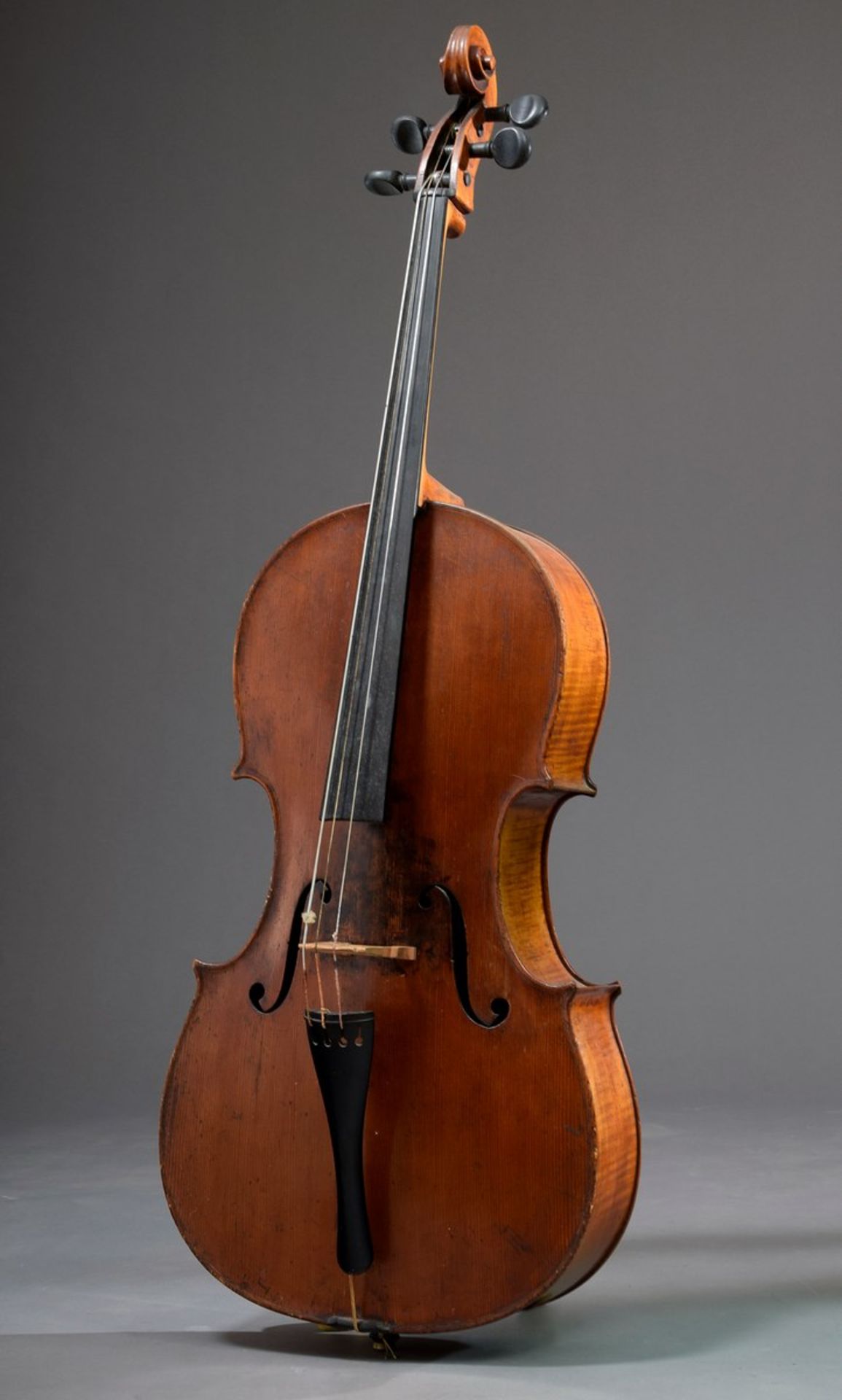 Cello / Violoncello, 4/4-Größe, unbekannter Hersteller, um 1900, Korpuslänge 76cm, Gesamtlänge - Bild 2 aus 17
