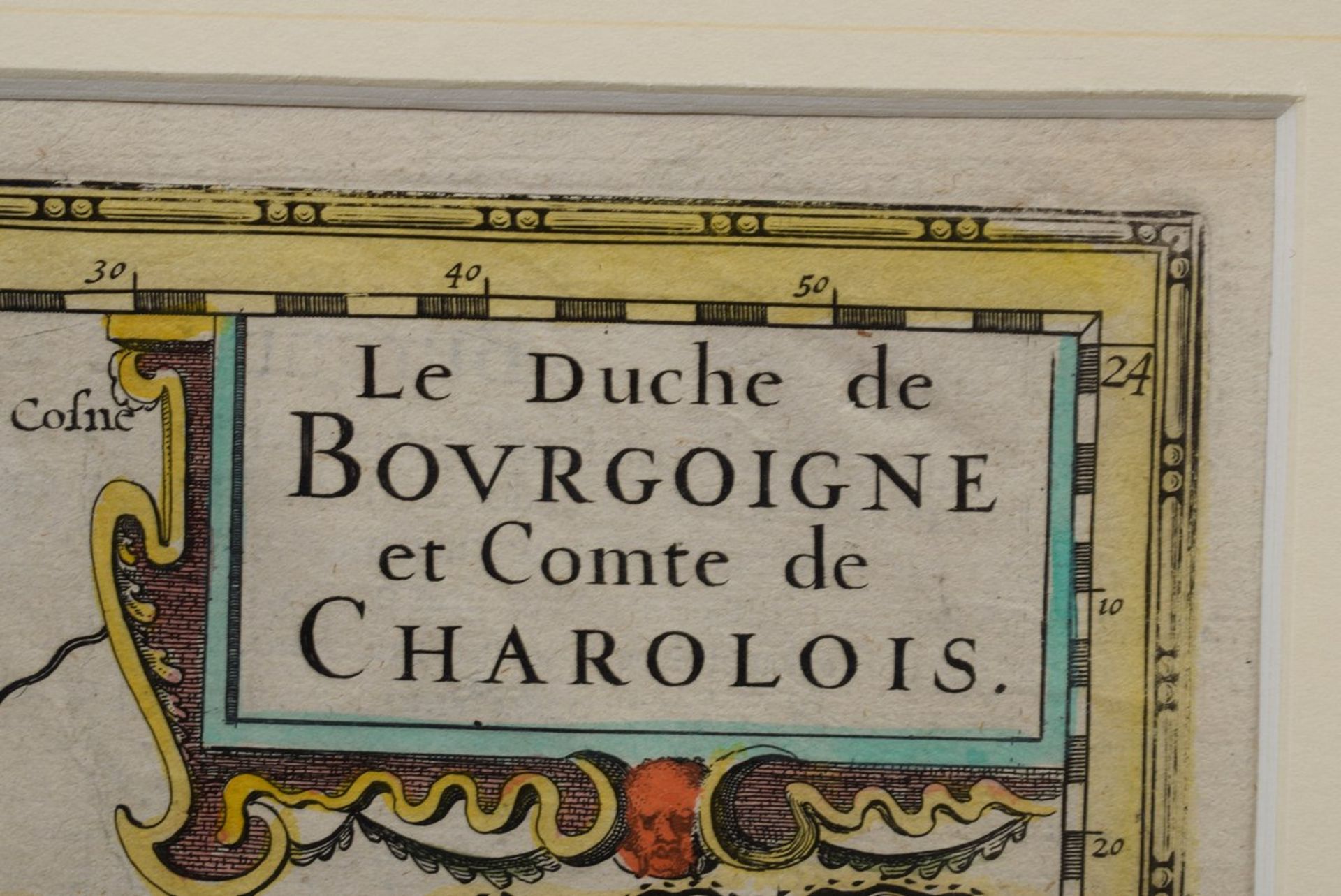 Hondius, Jodocus (1563-1612) "Le Duche de Bourgoigne et Conte de Charolois" (Karte von Burgund), - Bild 4 aus 4