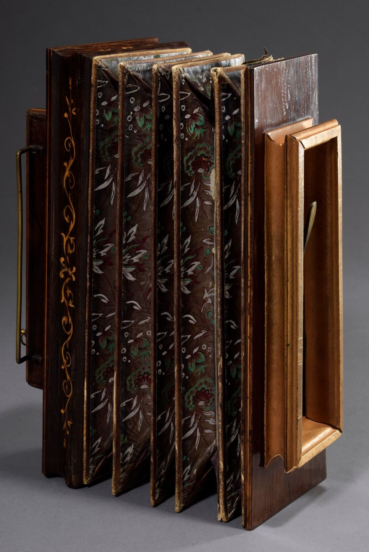 Englisches Akkordeon mit intarsiertem Mahagonigehäuse, Hersteller Keith Prowse & Co./London, 19.Jh., - Bild 2 aus 6