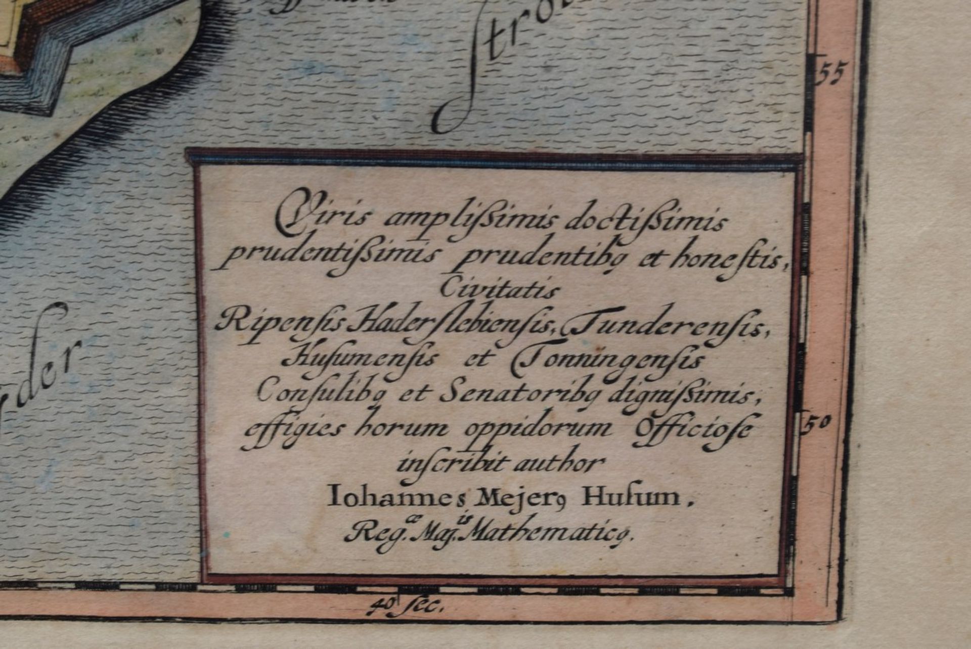 Mejer, Johannes (1606-1674) "Grundtriß der Stadt Undt des Schloßes Ripen, Husum, Haderschleben, - Bild 3 aus 3