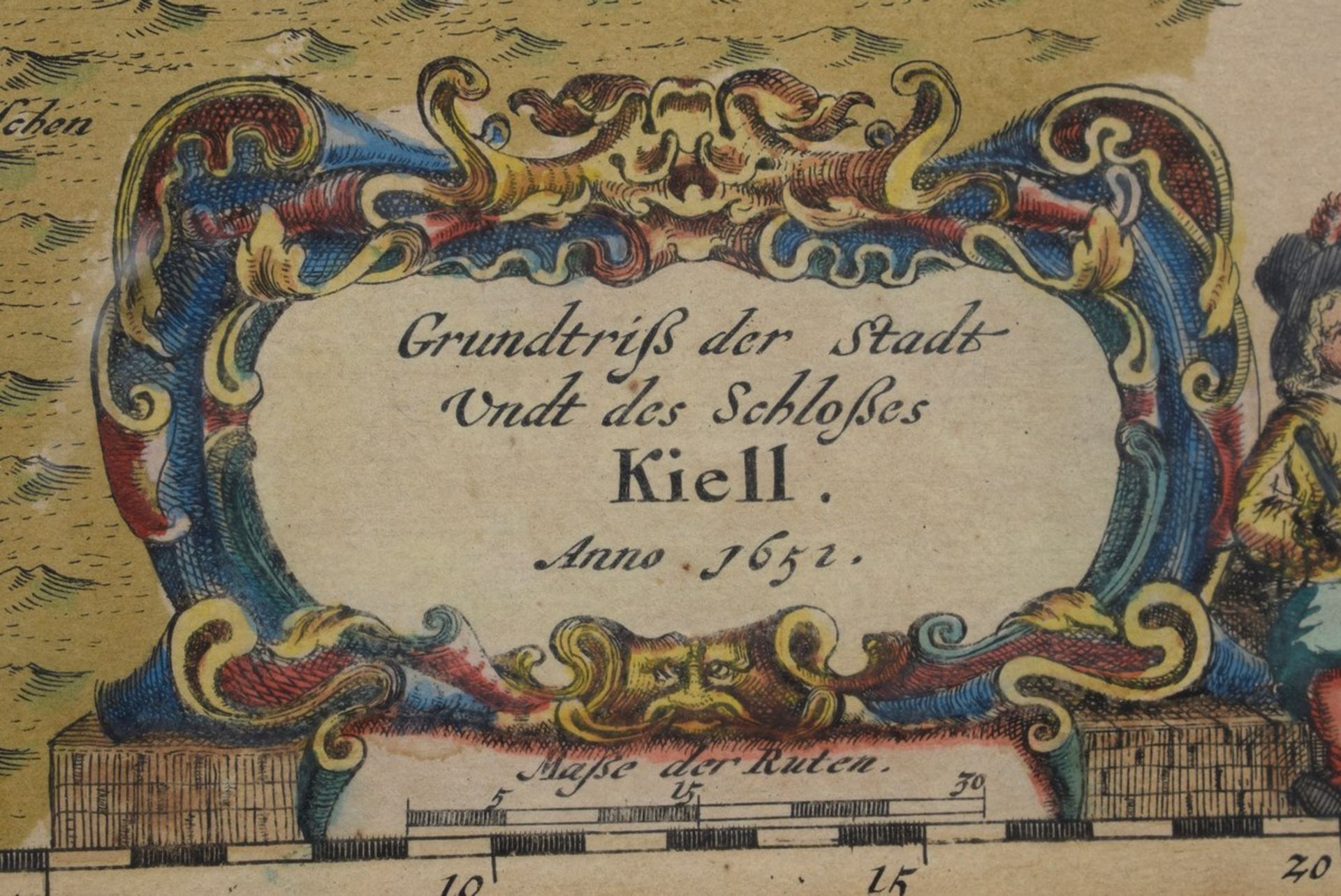 Mejer, Johannes (1606-1674) "Grundtriß der Stadt Undt des Schloßes Kiell", 1652, kolorierter - Bild 3 aus 3