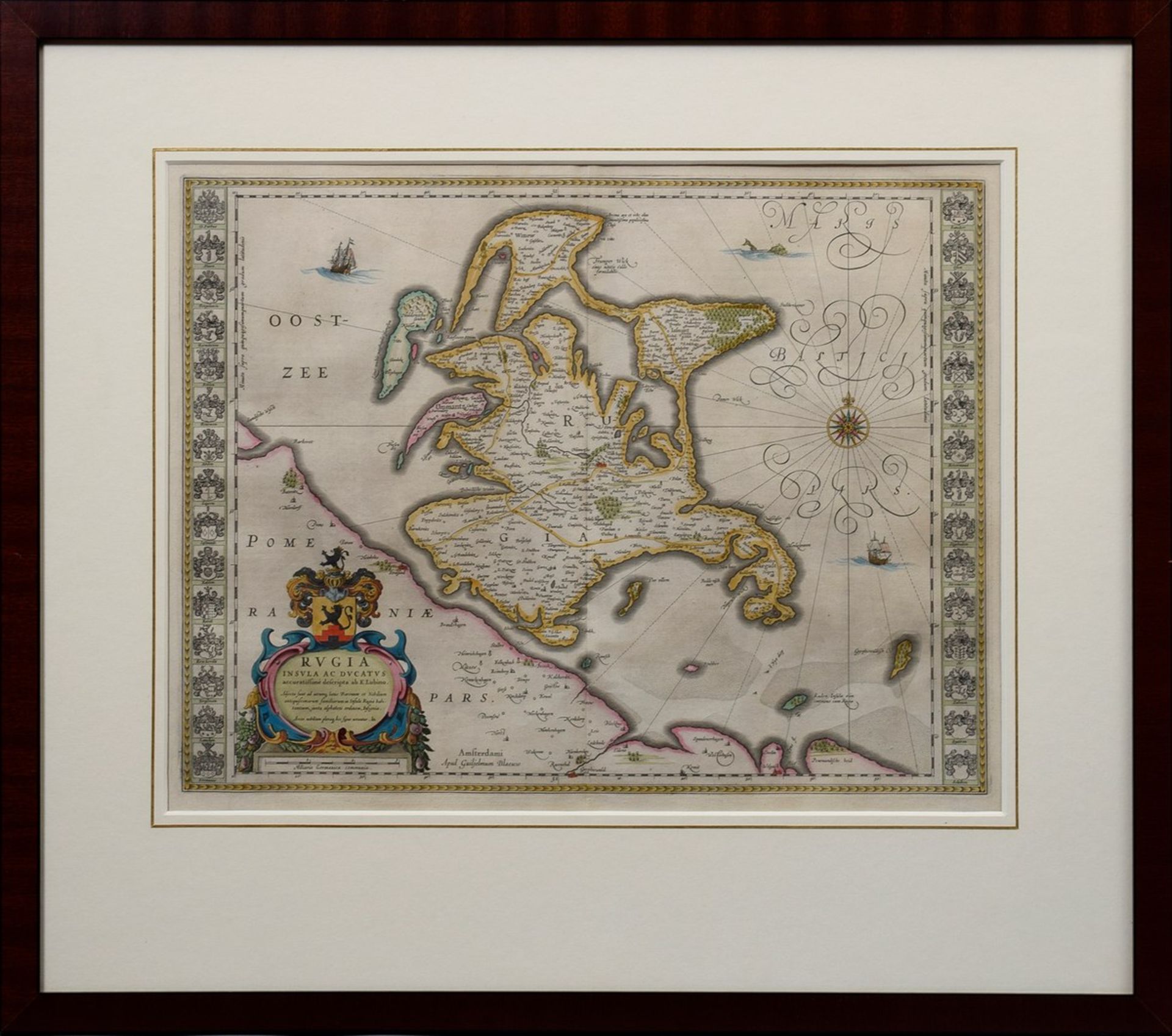 Blaeu, Willem (1571-1638) "Rugia Insula ac Ducatus accurassimime descripta" (Karte der Insel - Bild 2 aus 6
