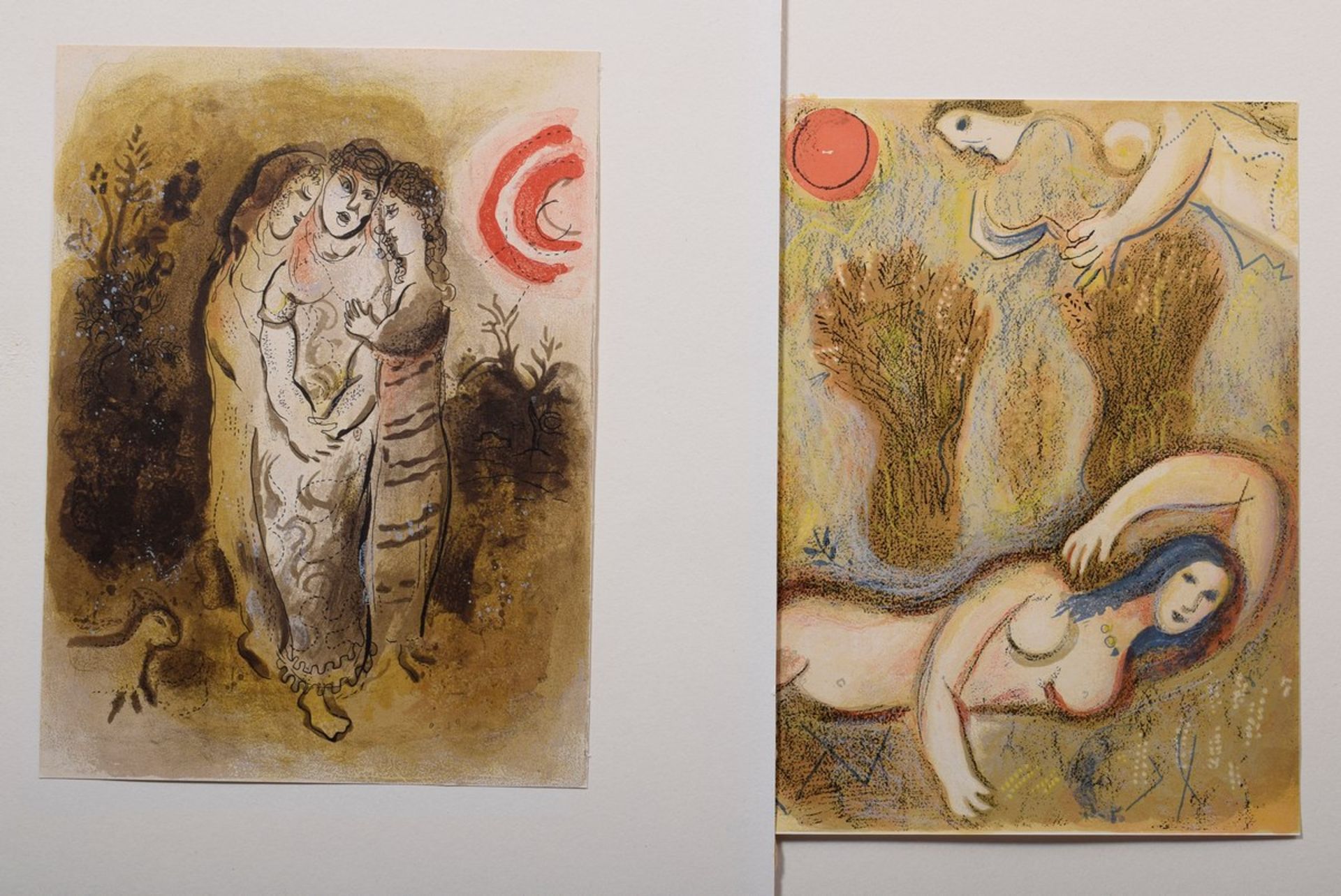 2 Diverse Chagall, Marc (1887-1985) „Naemi und ihre Schwiegertöchter“ und „Boas erwacht und sieht