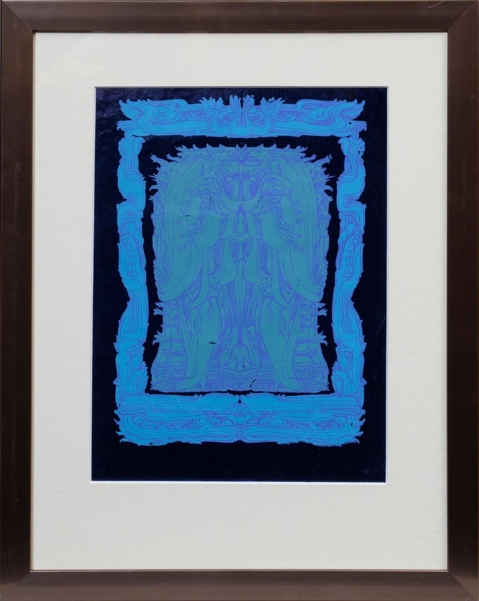 Fuchs, Ernst (1930-2015) „Ohne Titel“ (Türkis), Serigraphie/Folie, u.r. sign. , 28,6x20,5cm (m.R. - Bild 2 aus 2