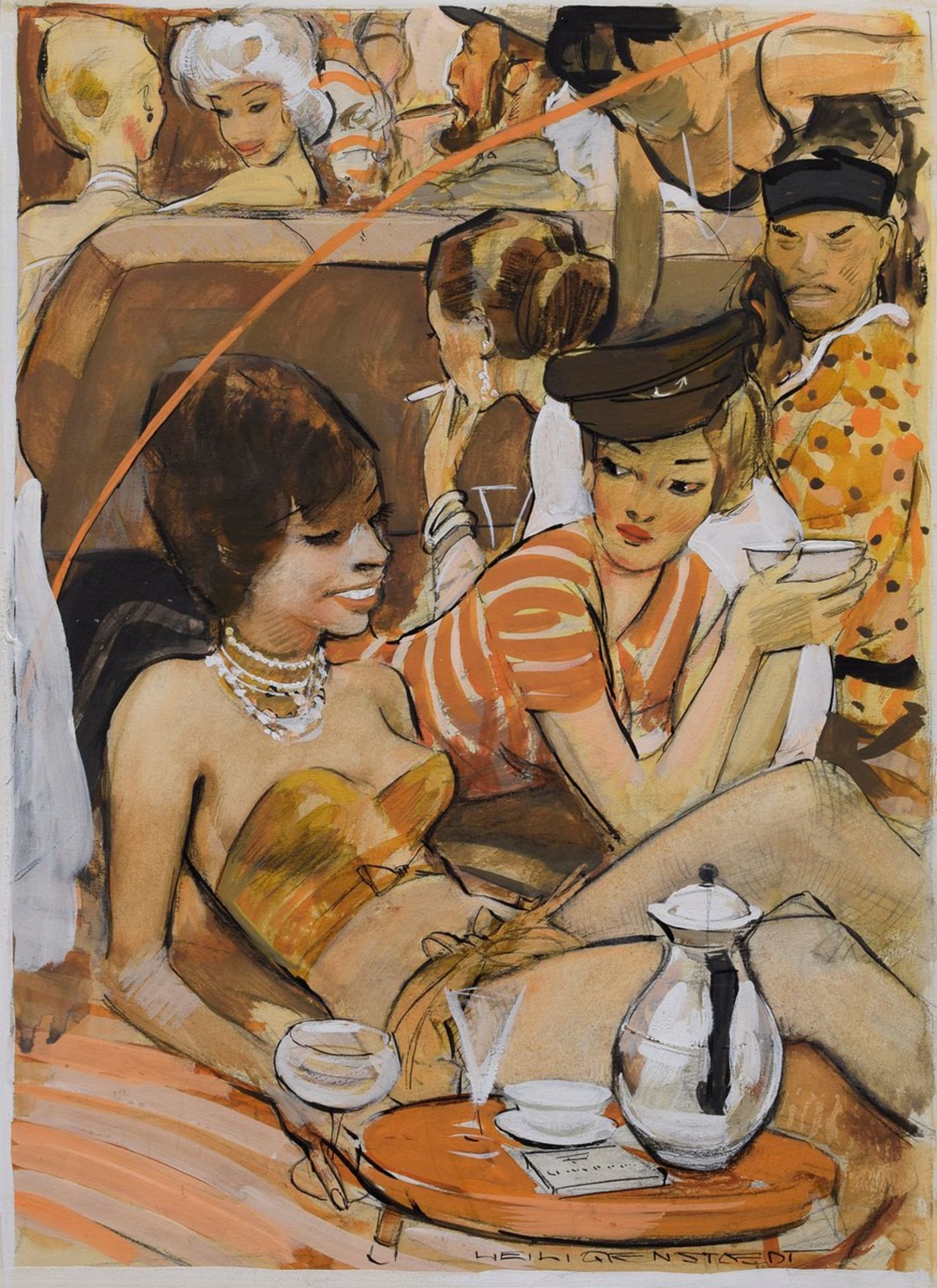 3 Diverse Heiligenstaedt, Kurt (1890-1964) „Im Salon“; „Nachmittag am Strand“ und „Aperitif zu - Bild 7 aus 9