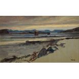 Juul, Ole (1852-1927) „Norwegische Schärenküste mit Bootshaus“, Öl/Leinwand auf Holz, u.r. sign.,