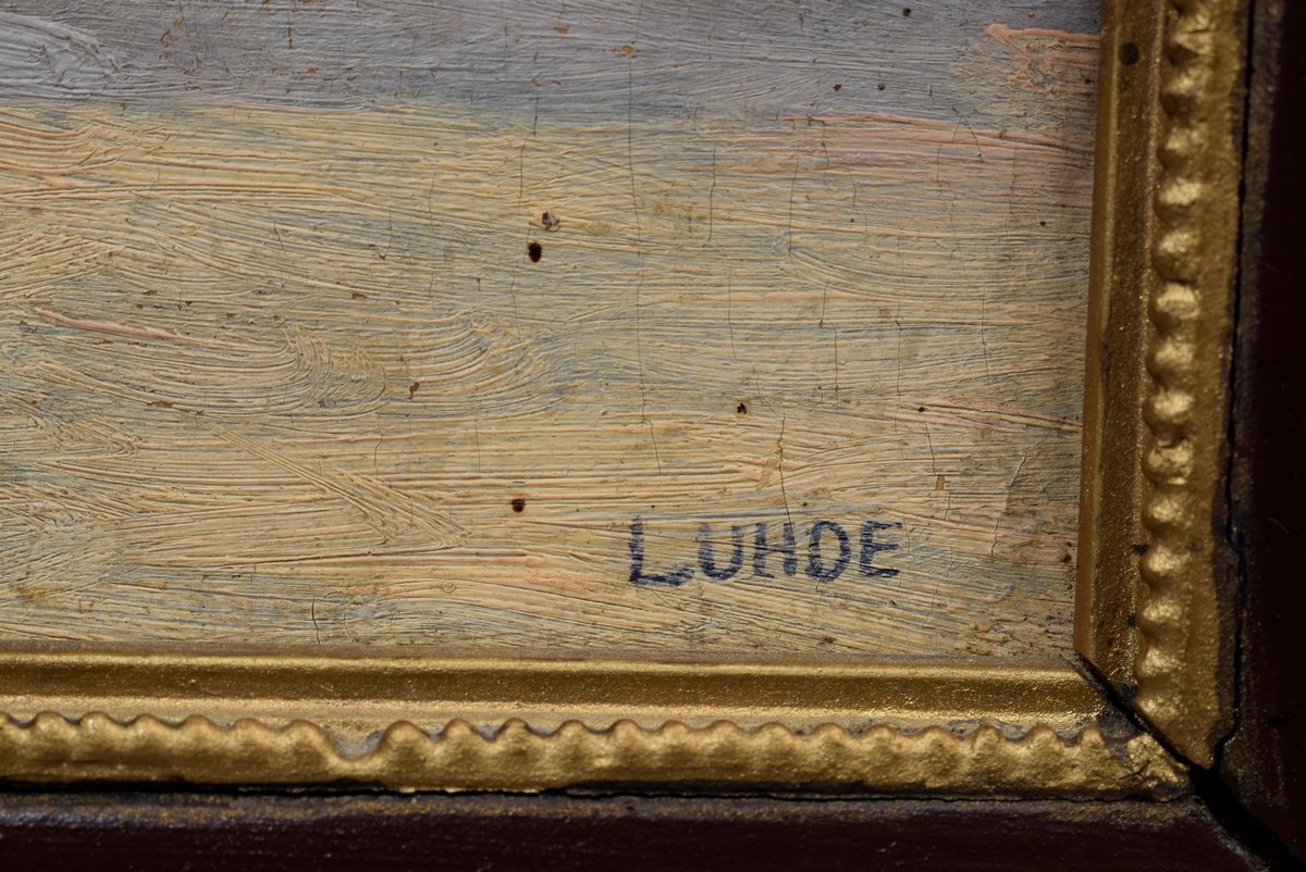Luhde, Otto (1874-1957) "Segelschiff auf Alpensee", Öl/Malpappe, u.r. sign., 22,5x32,5cm (m.R. - Image 3 of 5