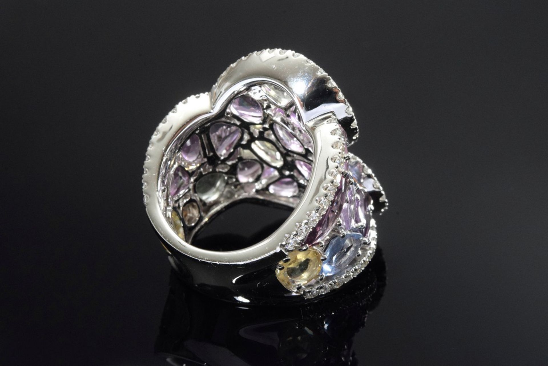 Extravaganter WG 750 Ring "Summerdream" mit multicolor Saphiren und Brillanten (zus. ca. 0.60ct/ - Bild 6 aus 7