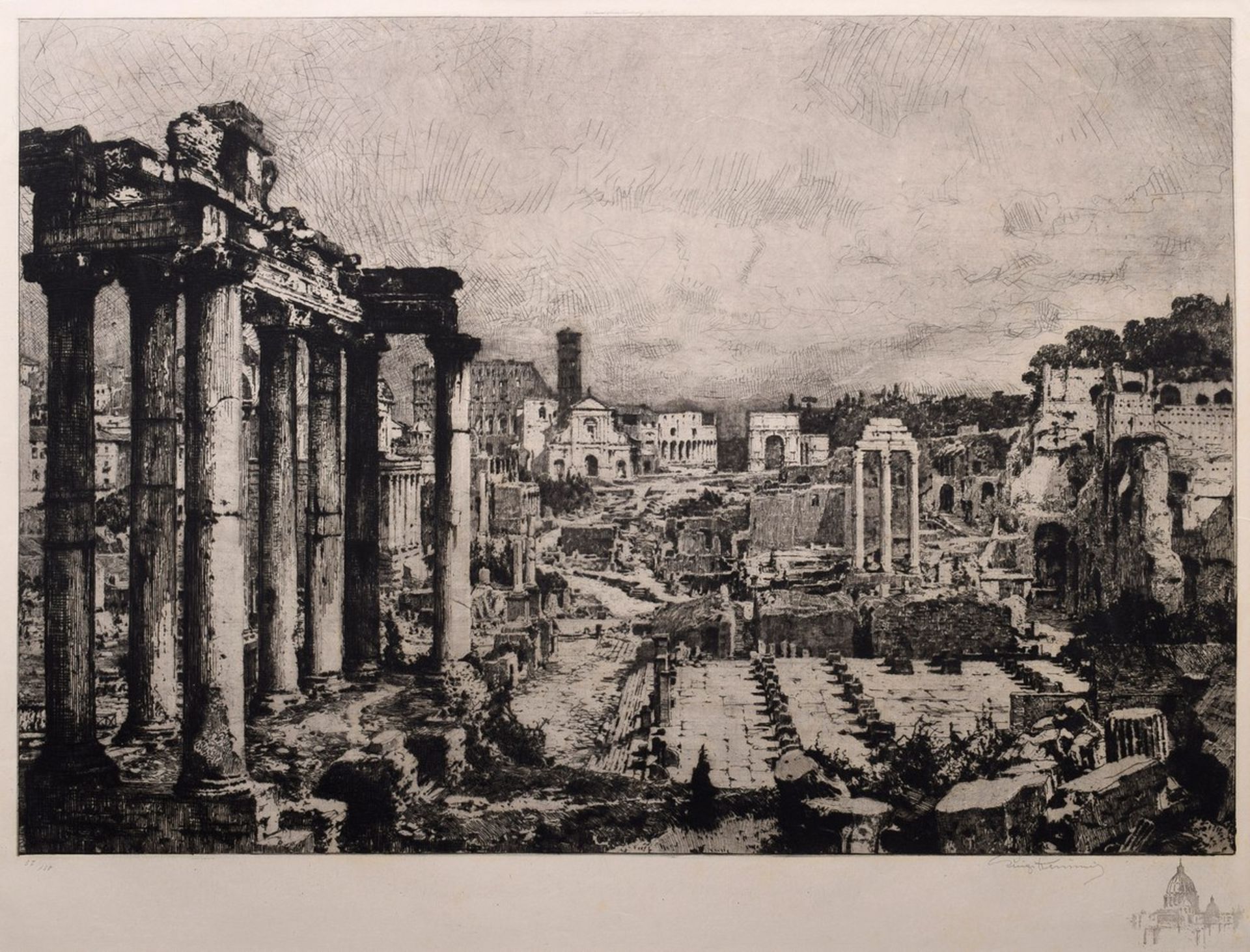 Kasimir, Luigi (1881-1962) „Forum Romanum“, Radierung 57/150, u.r. in Blei sign., u.l. num., WVZ Nr.