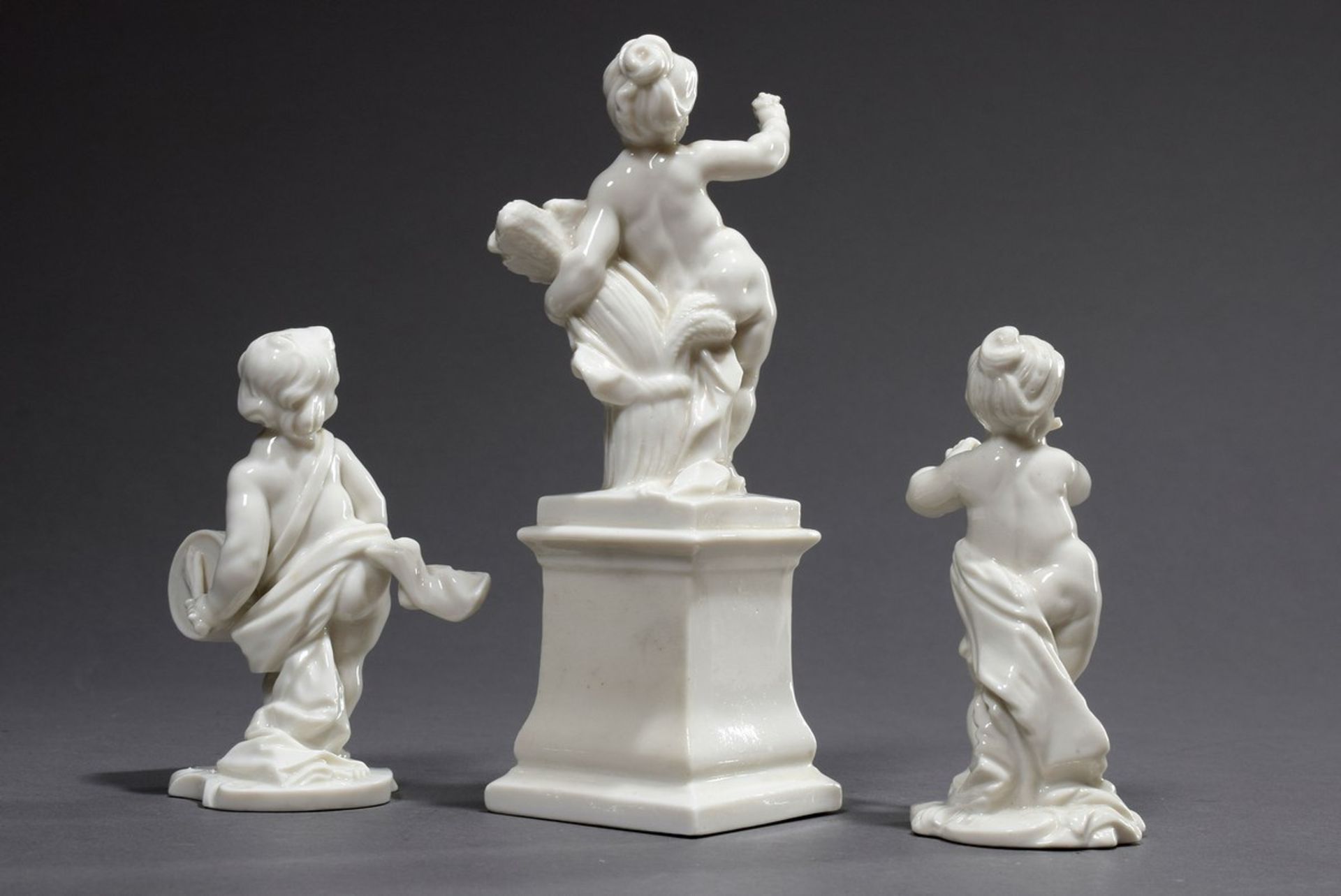 3 Diverse Nymphenburg Figuren nach Franz Anton Bustelli: „Putto als Ceres" auf Sockel (Modellnr. - Bild 2 aus 6