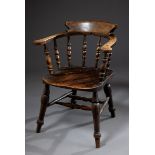 Englischer Captain's Chair, Eiche, Ende 19.Jh., H. 42/79,5cm