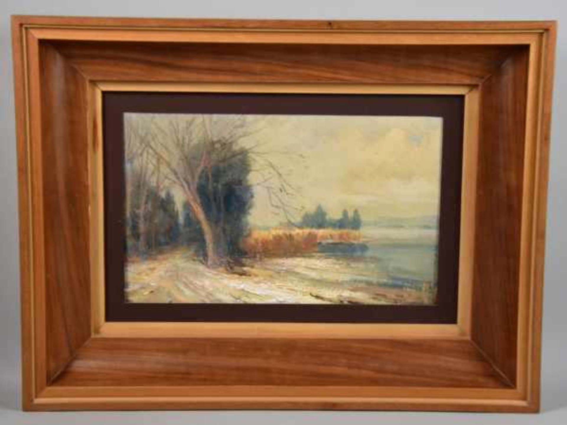 HODR Karel (1910 Prag - 2002 Konstanz) "Winterlandschaft" mit Schilf und verschneiten Weg, Ölgemälde - Image 2 of 3