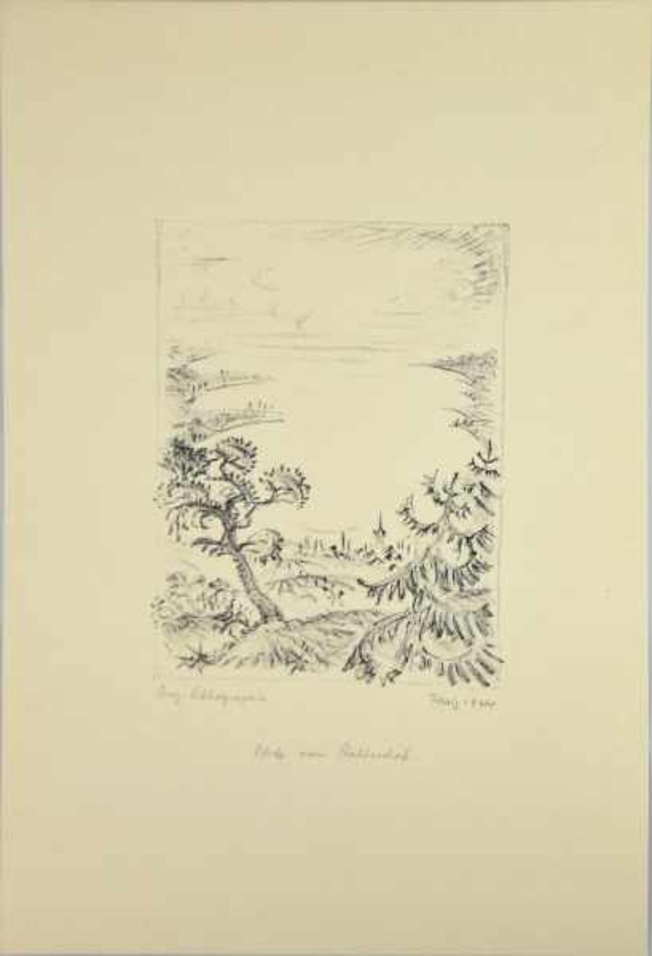 FLAIG Waldemar (1892-1932 Villingen) "Blick vom Haldenhof", durch Wälder auf den Bodensee, - Bild 2 aus 3