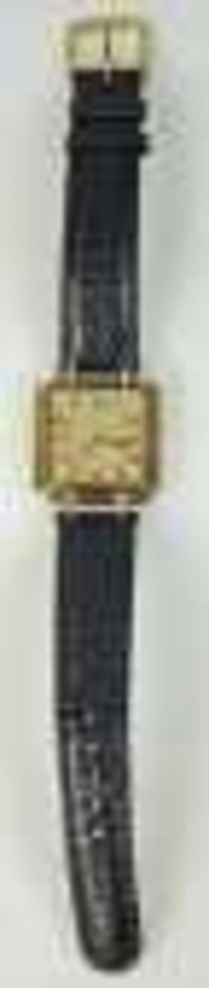 ARMBANDUHR Guebelin Lucerne, Handaufzug, viereckiges Gehäuse, bicolor, goldfarbenes Ziffernblatt mit - Bild 2 aus 2