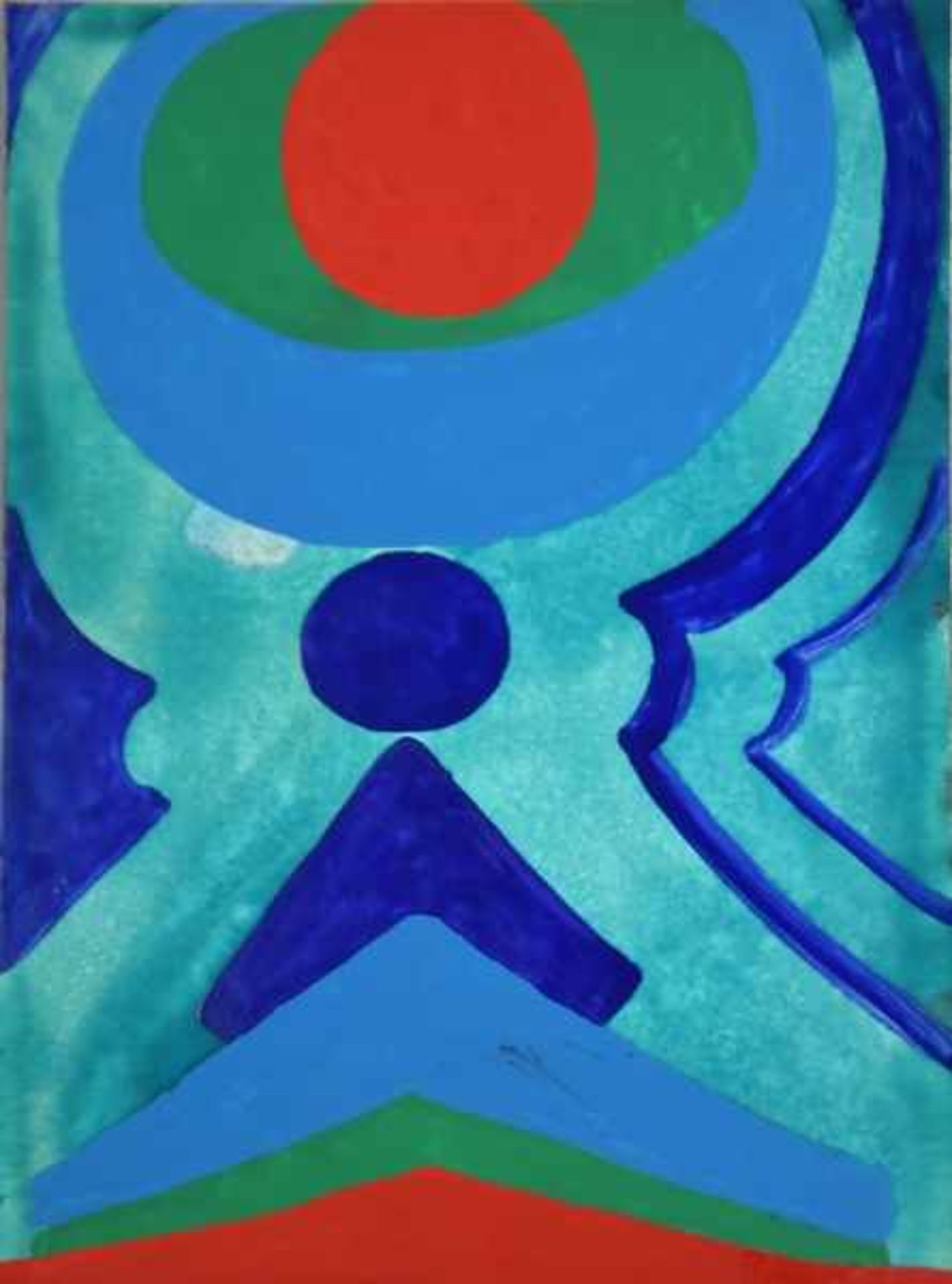 ACKERMANN Max (1887 Berlin - 1975 Unterlengenhardt) "Kontrapunkte", farbige Komposition, Acryl,