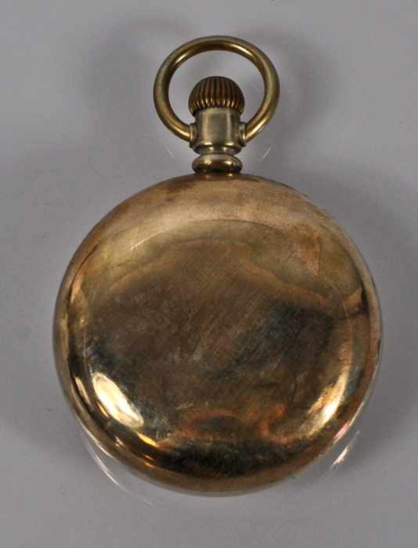 TASCHENUHR Waltham, "Am. Watch", verchromtes Gehäuse, Emailzifferblatt (Sprung) mit römischen - Bild 3 aus 3