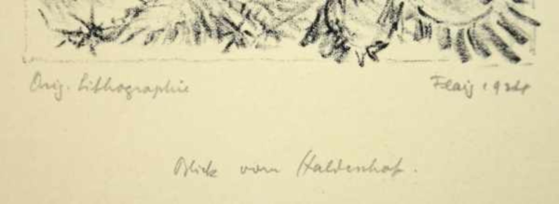 FLAIG Waldemar (1892-1932 Villingen) "Möwen", ein Schwarm Möwen fliegt im Sonnenuntergang an der - Bild 2 aus 4