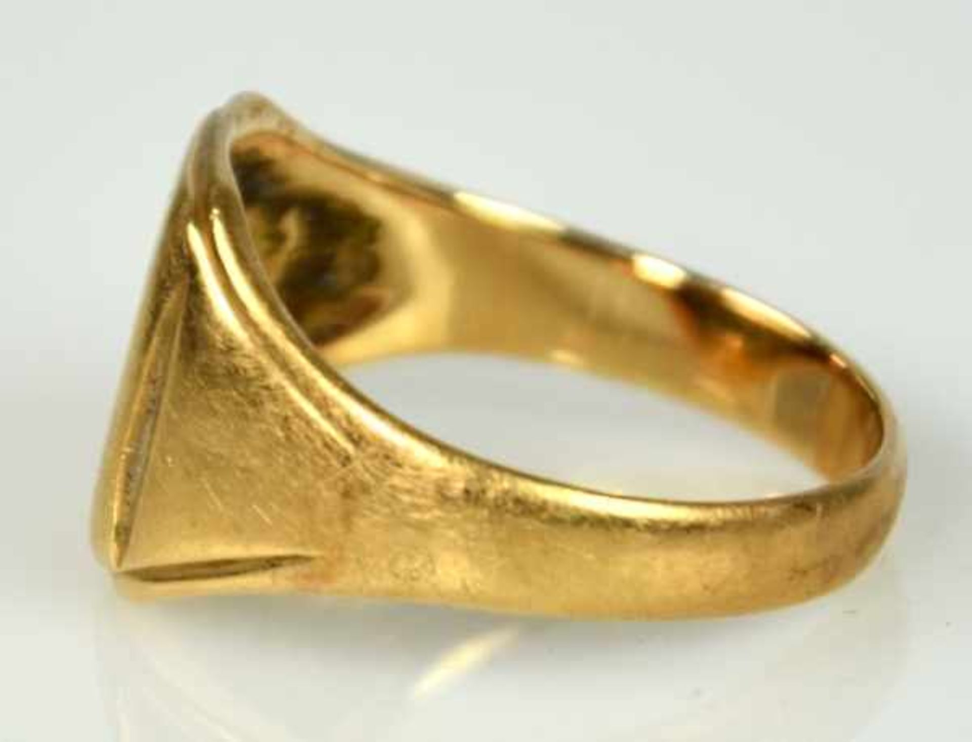 RING Monogrammplatte, Gold 14ct, 6,78g, Gr. 64 - Bild 3 aus 3