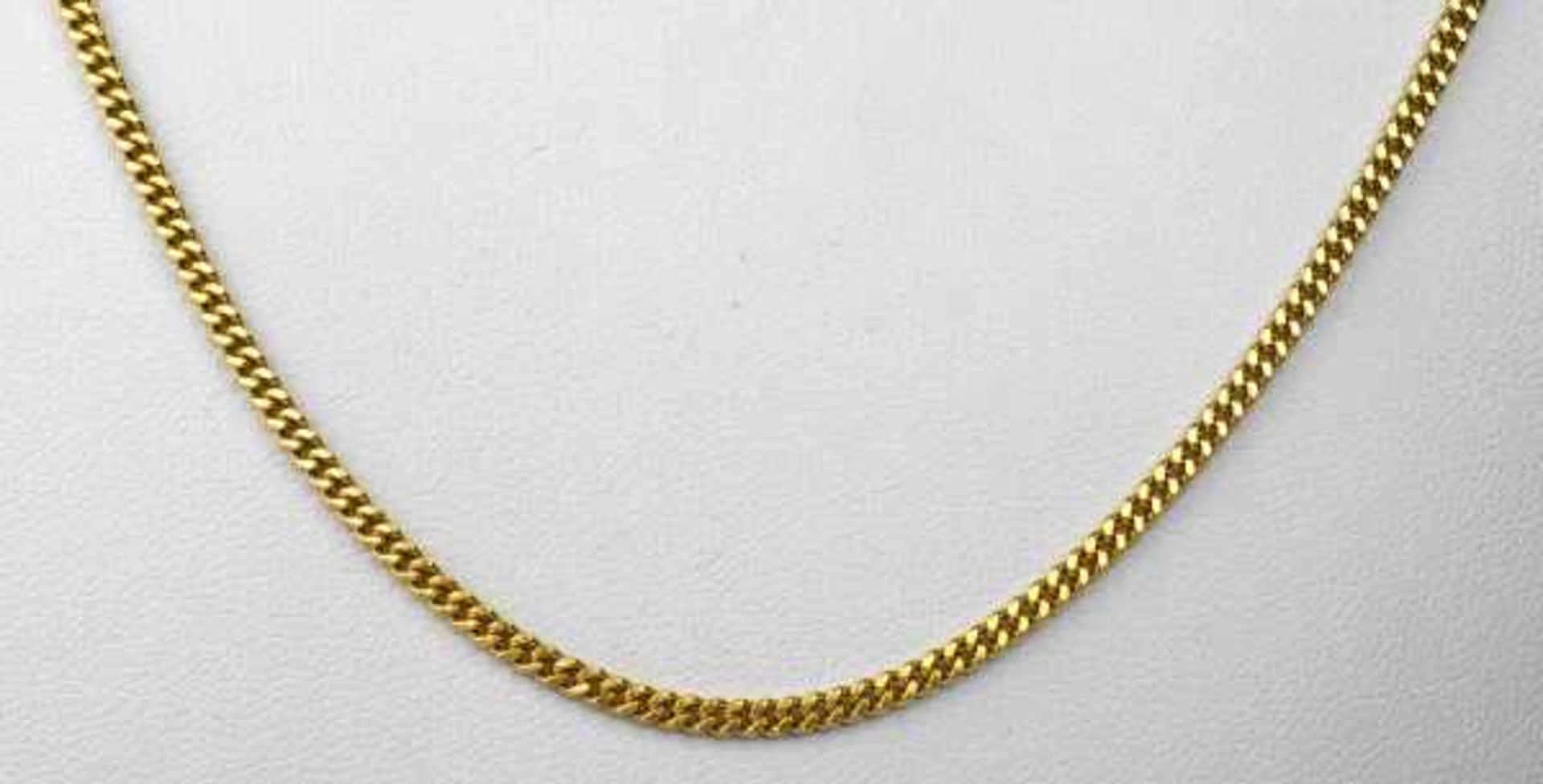 LANGE KETTE feines Panzermuster, Ringeverschluss, Gelbgold 18ct, 15,4 g, L 70 cm