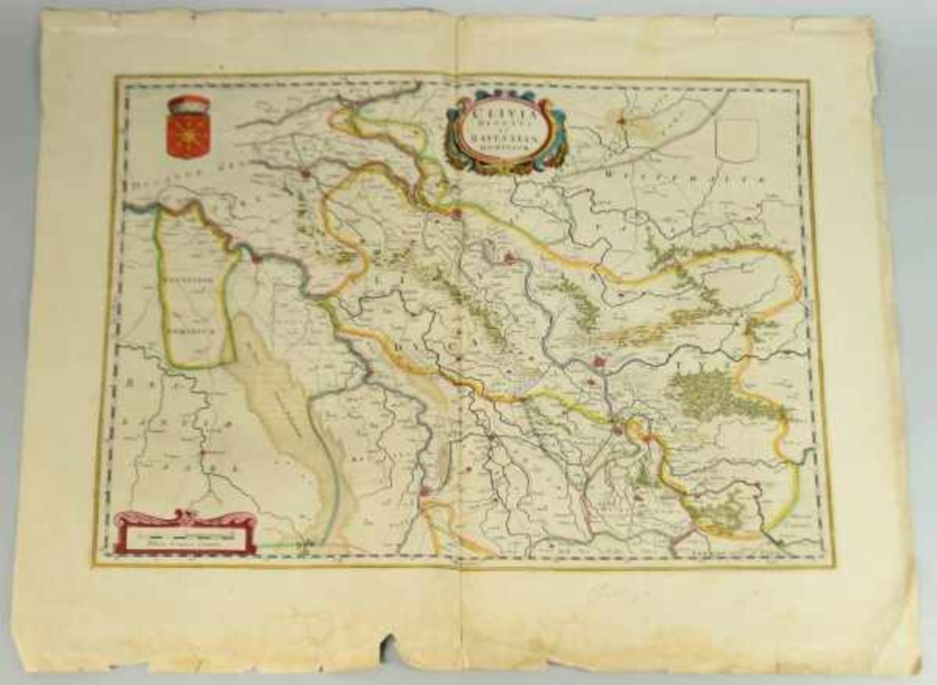 LOT VON 2 LANDKARTEN "CLIVIA DUCATUS ET RAVENSTEIN DOMINIUM", 50x60cm, "Table Geographique qui - Bild 2 aus 4