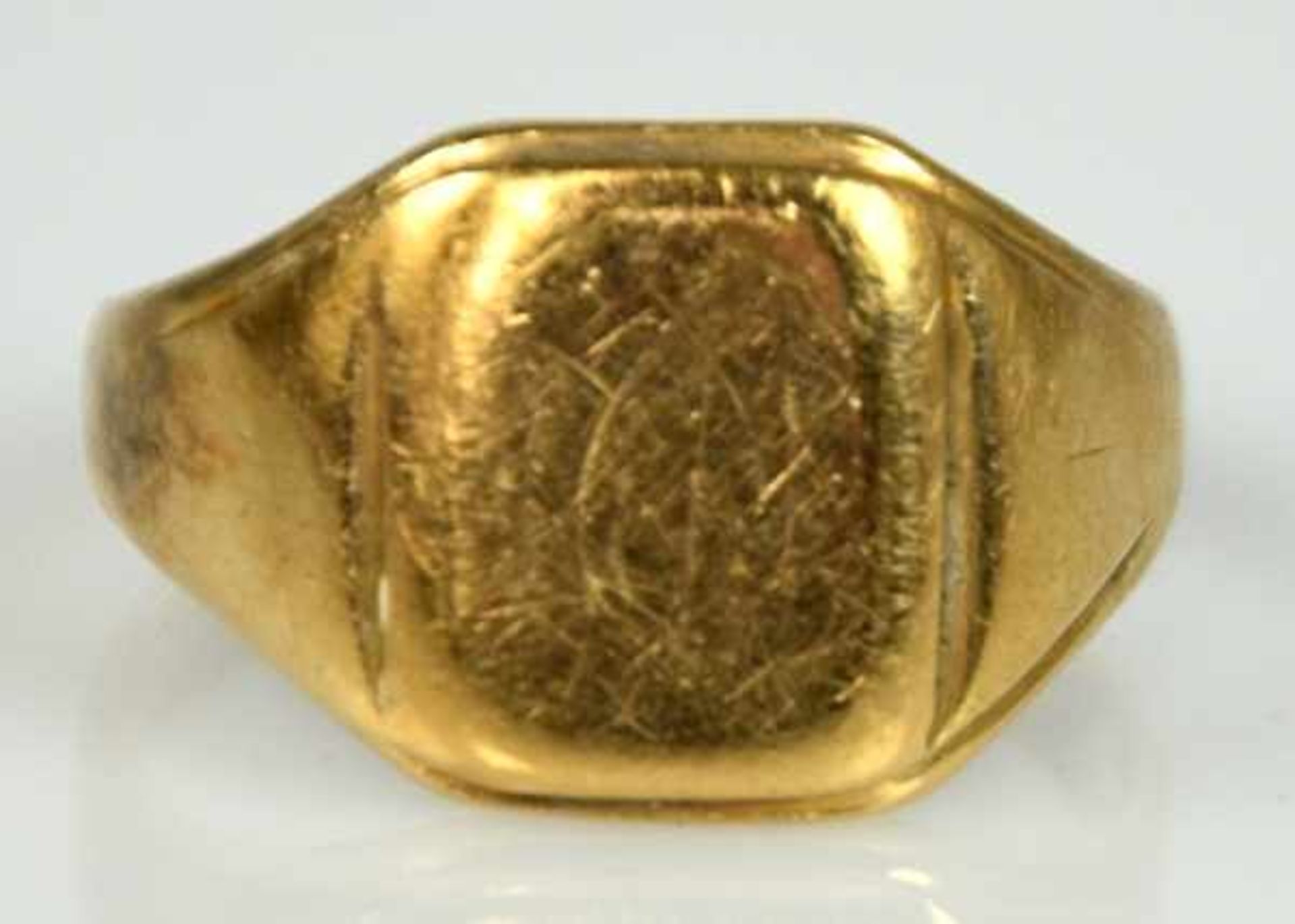 RING Monogrammplatte, Gold 14ct, 6,78g, Gr. 64 - Image 2 of 3