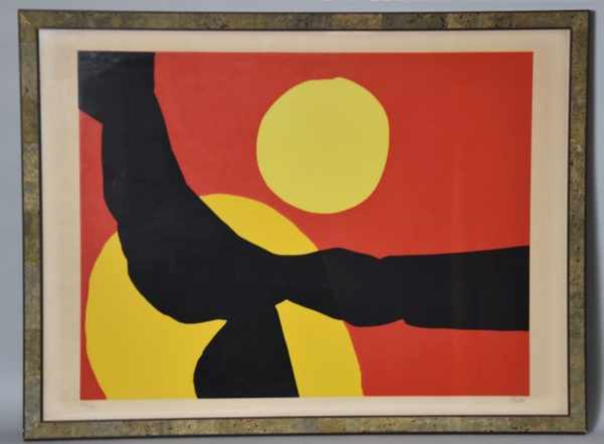 FEITO LOPEZ Luis (1929-) "Komposition in Rot, Gelb und Schwarz ", Farblitho, rechts unten - Bild 2 aus 4