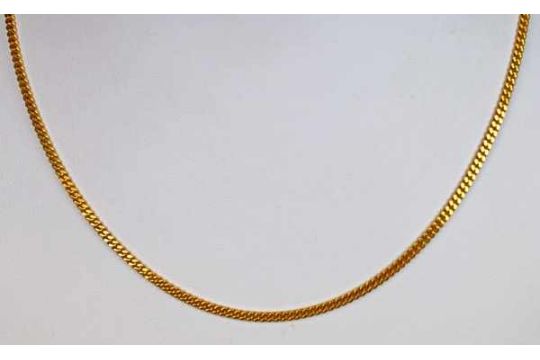 LANGE KETTE mit Karabinerverschluß, Gelbgold 18ct, 15,5g, L 46cm, grössere Öse zur Verkürzung - Bild 1 aus 3