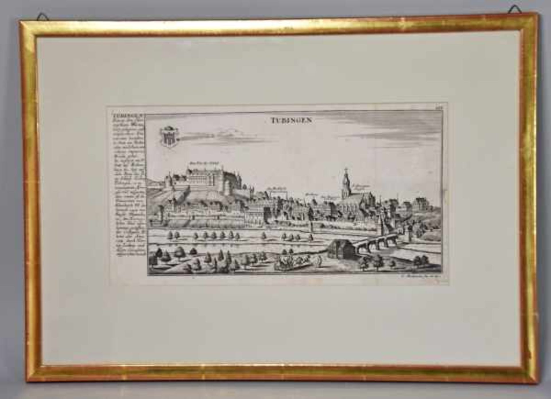 BODENEHR Georg (1663-1710 Augsburg) "Tübingen", Blick auf Tübingen und seine Stadtmauer mit - Bild 2 aus 2