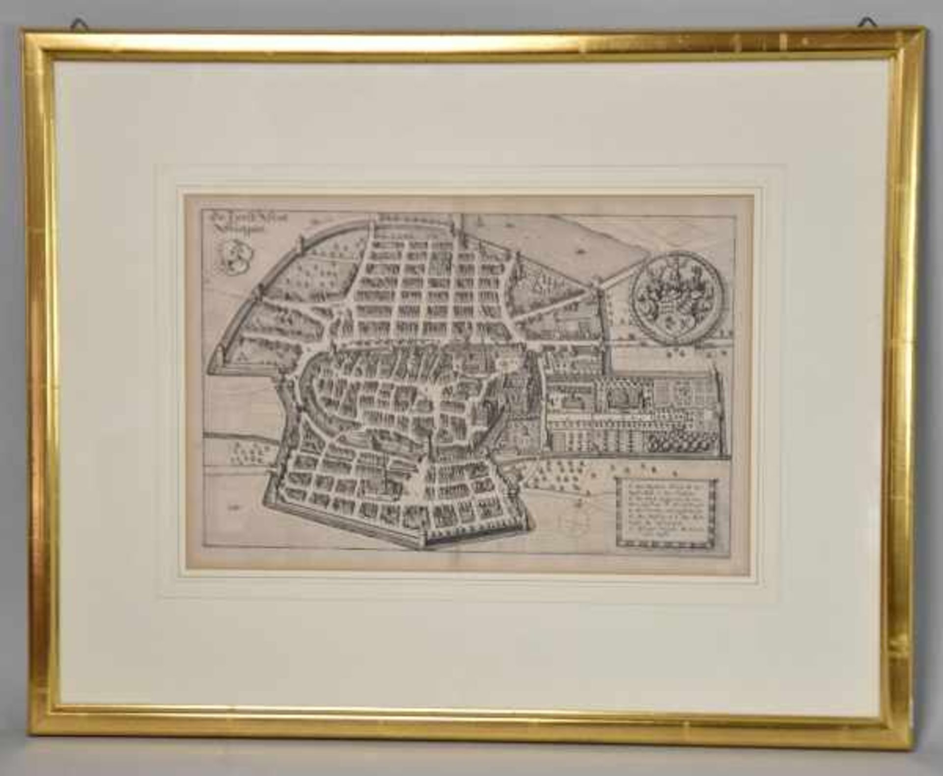 STADTPLAN STUTTGART "Die Fürst. Statt Stuttgart", Kupferstich, 23,5x34,5 cm, R - Bild 2 aus 2