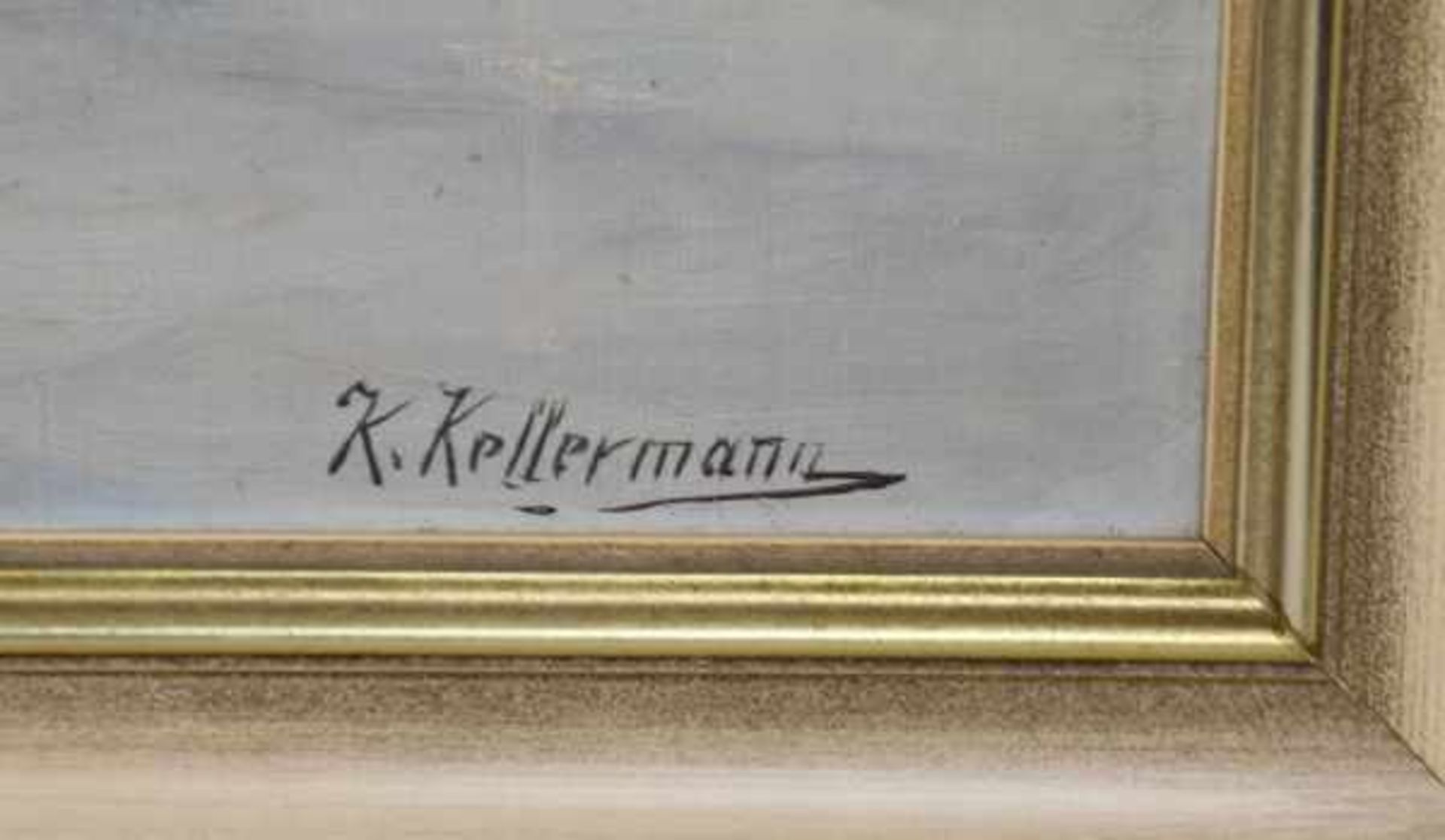 KELLERMANN Karl (1881-1968 Konstanz) "Blick auf Konstanz", sommerliche Uferlandschaft mit Sicht - Bild 3 aus 4