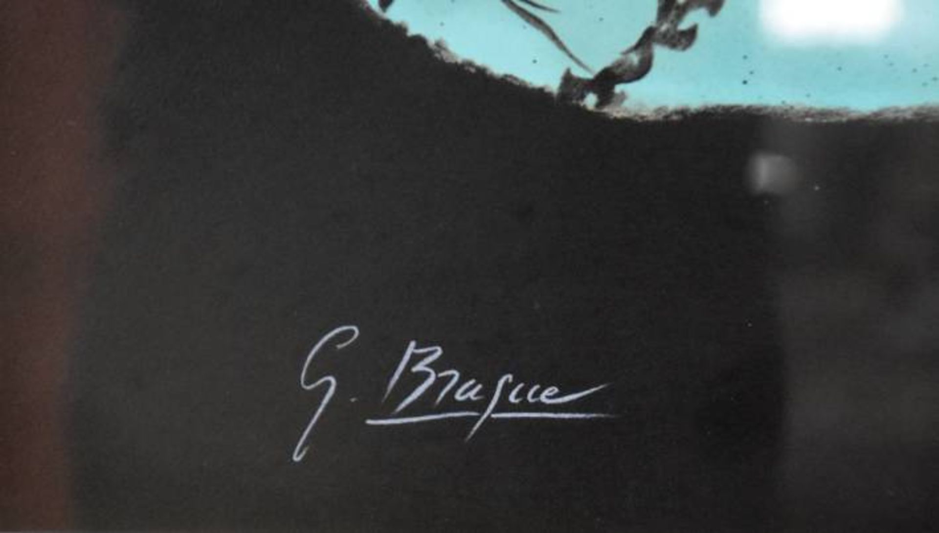 BRAQUE Georges (1882 Argenteuil-1963 Paris) "Vogel auf Türkis mit weißem Kreis", Farblithographie, - Image 5 of 7