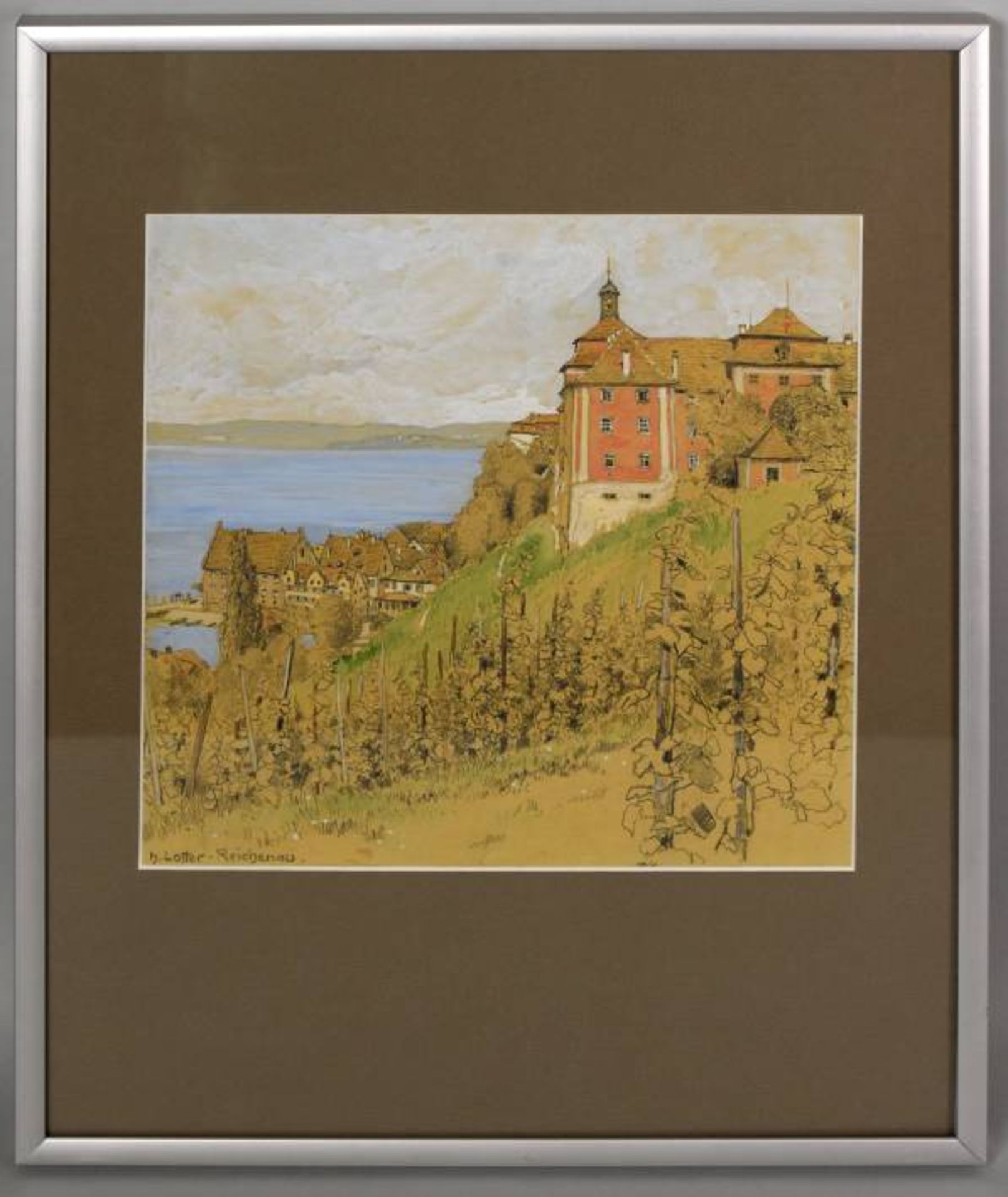 LOTTER Heinrich (1875 Stuttgart - 1941 Insel Reichenau) "Neues Schloss Meersburg", stimmungsvoller - Bild 3 aus 5