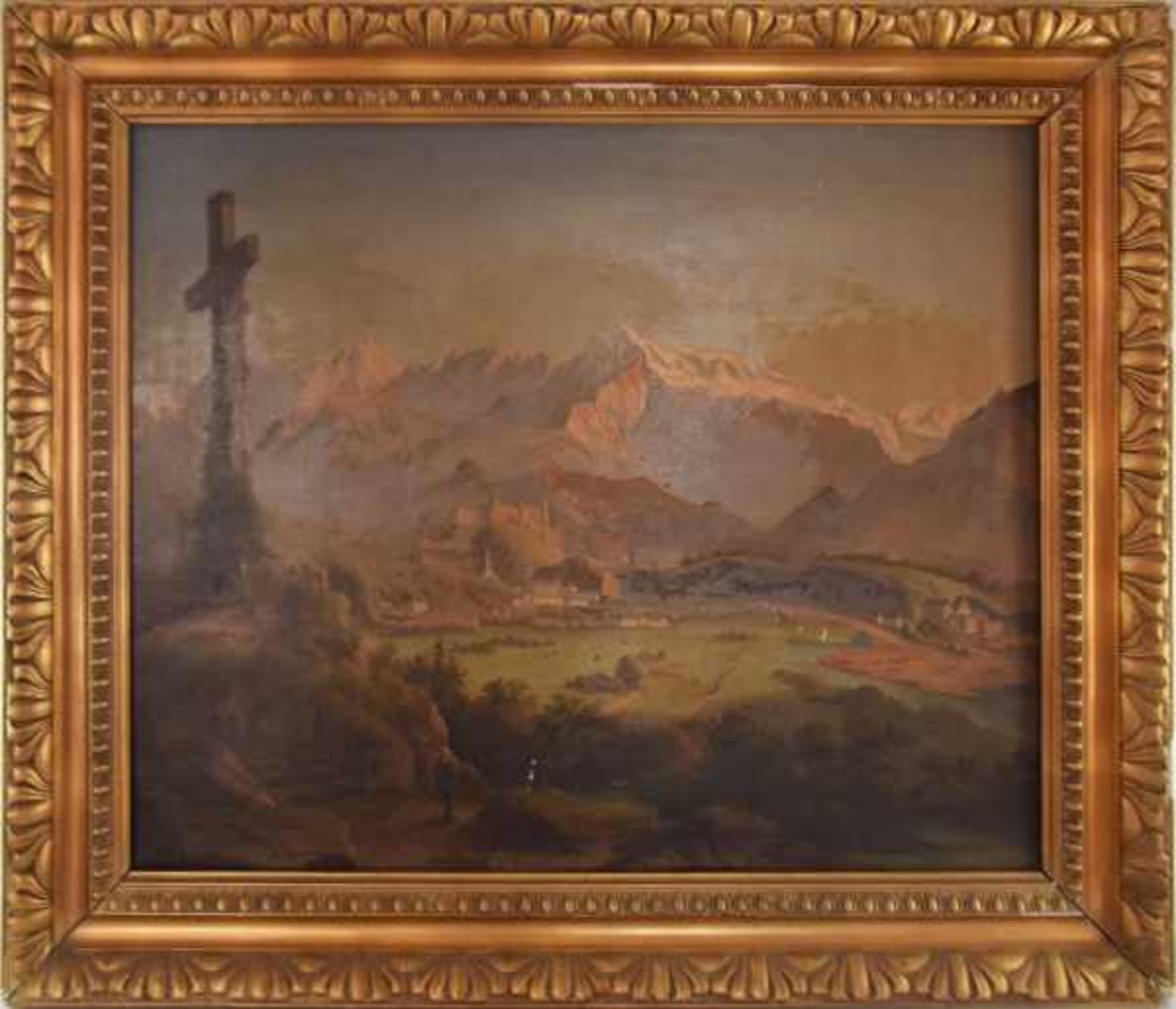 CASPAR (19.Jahrhundert) "Blick auf die Stadt Salzburg" mit Burg vor großem Alpenmassiv, im - Bild 2 aus 5