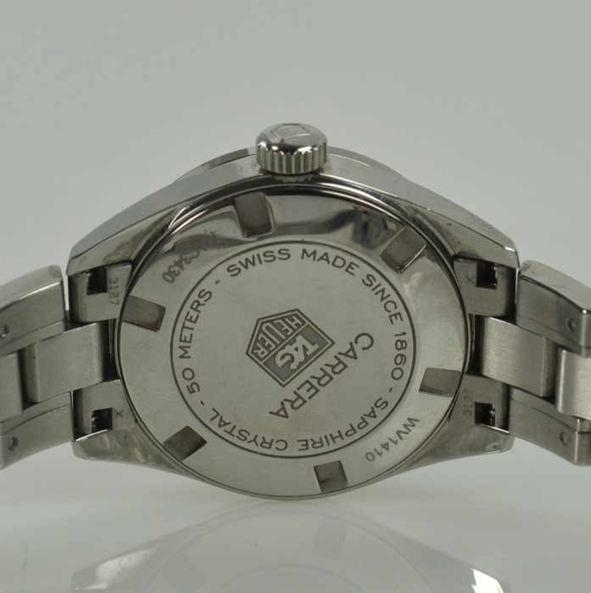 DAMENARMBANDUHR Tag Heuer Carrera Lady, Quartz, rundes Stahlgehäuse mit Diamantindizes auf schwarzem - Image 4 of 5