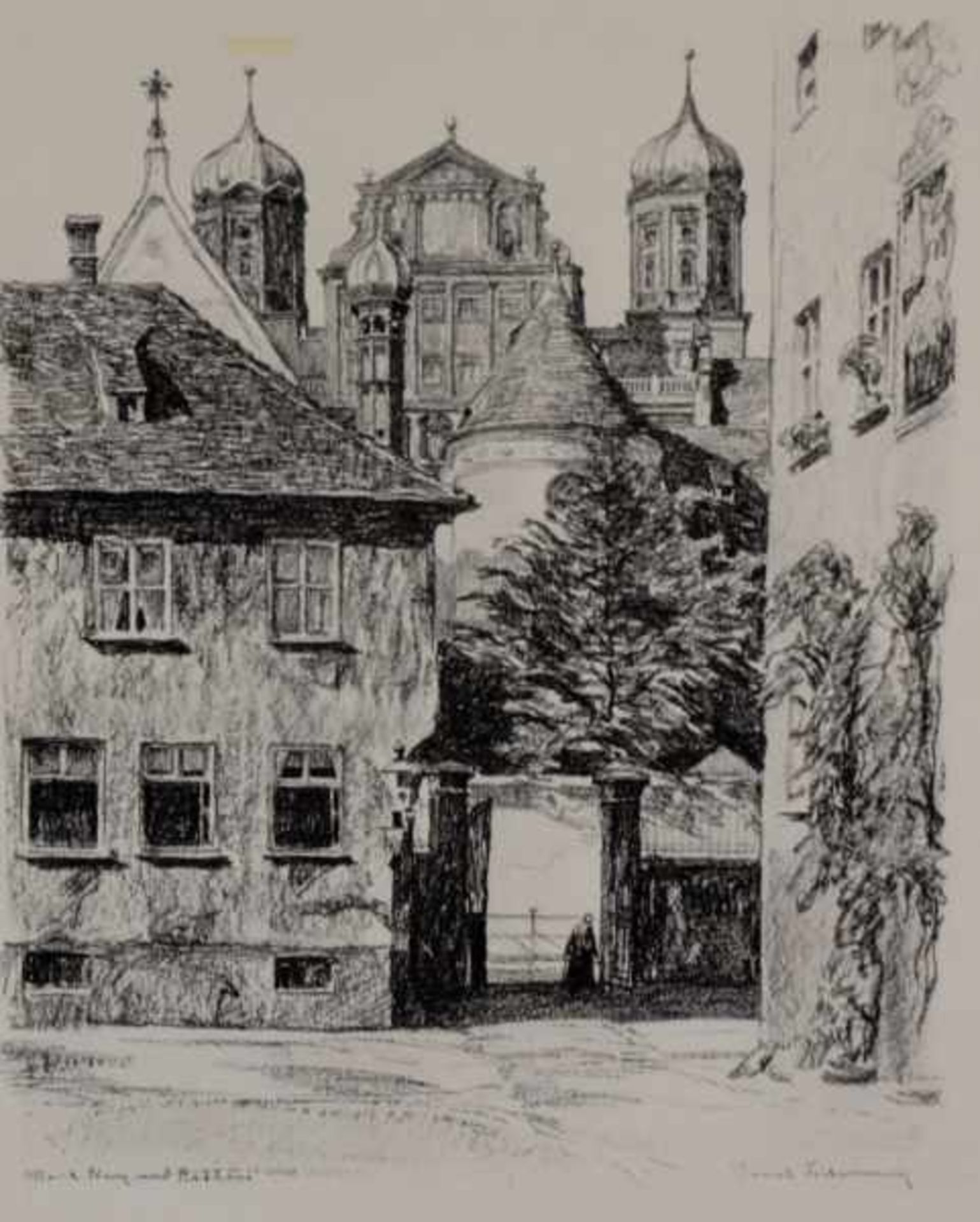 LIEBERMANN Ernst (1869 Meiningen-1960 Beuerberg) "Augsburg, 11 Zeichnungen von Ernst Liebermann", - Image 2 of 9