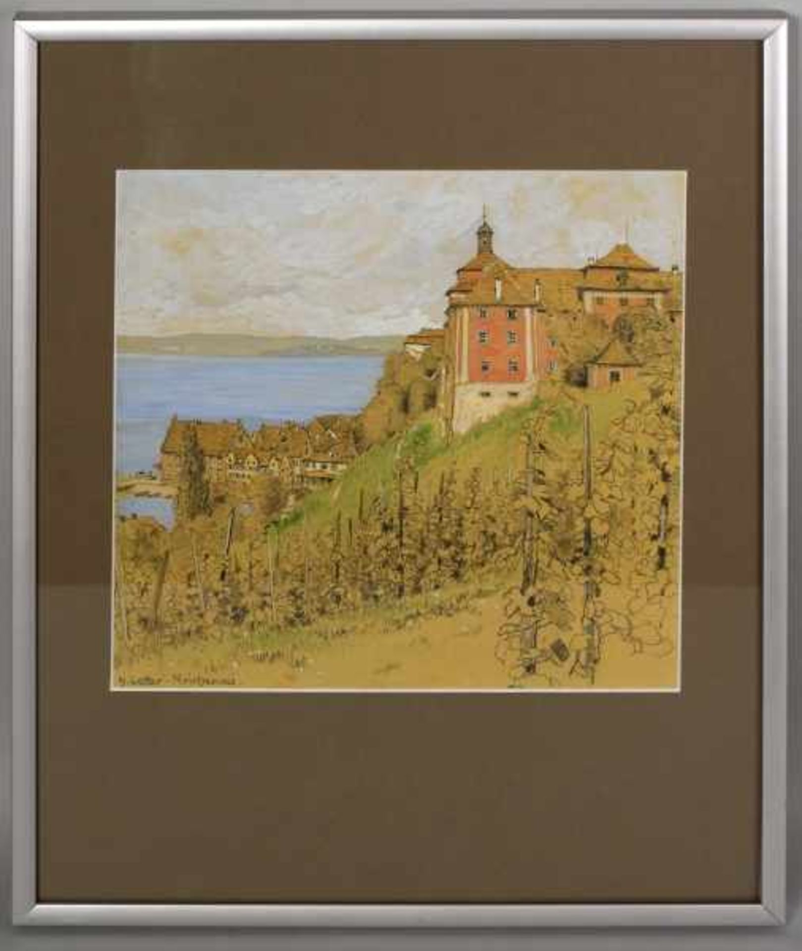 LOTTER Heinrich (1875 Stuttgart - 1941 Insel Reichenau) "Neues Schloss Meersburg", stimmungsvoller - Bild 2 aus 5