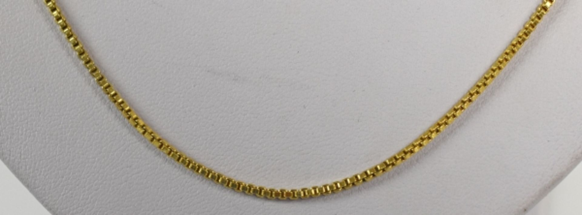 LANGE KETTE gleichmäßiges Band mit Ringverschluss, Gelbgold 14ct, 9,6g, L 60cm.