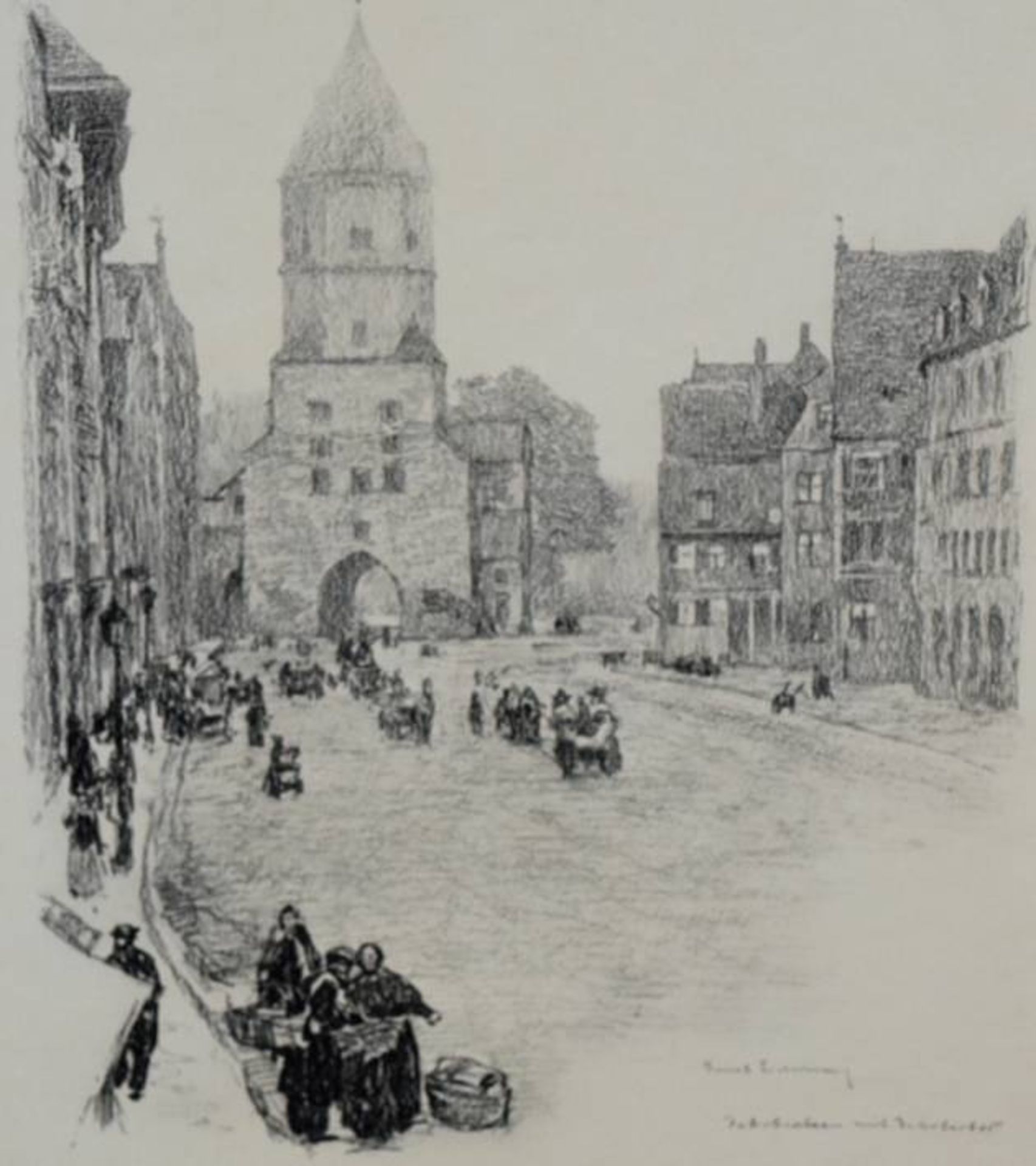 LIEBERMANN Ernst (1869 Meiningen-1960 Beuerberg) "Augsburg, 11 Zeichnungen von Ernst Liebermann", - Image 7 of 9
