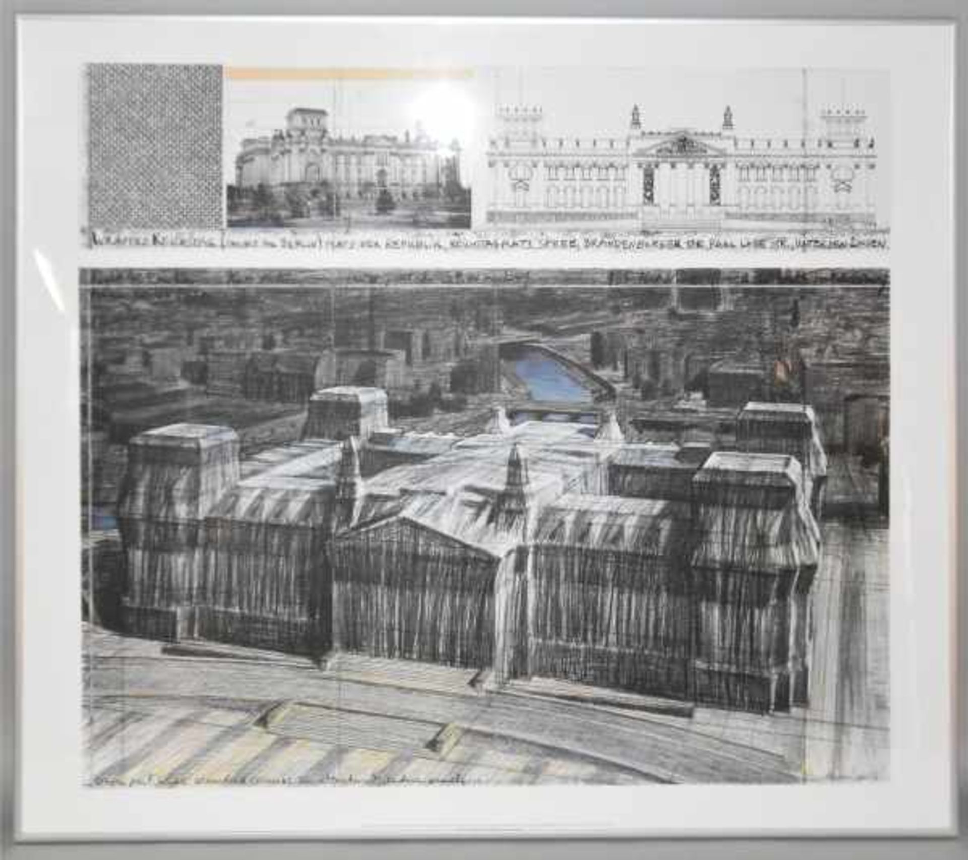 CHRISTO (1935 Gabrowo) "Wrapped Reichstag", Farbdruck, fotografiert von Wolfgang Volz, Cpoyright - Image 2 of 7