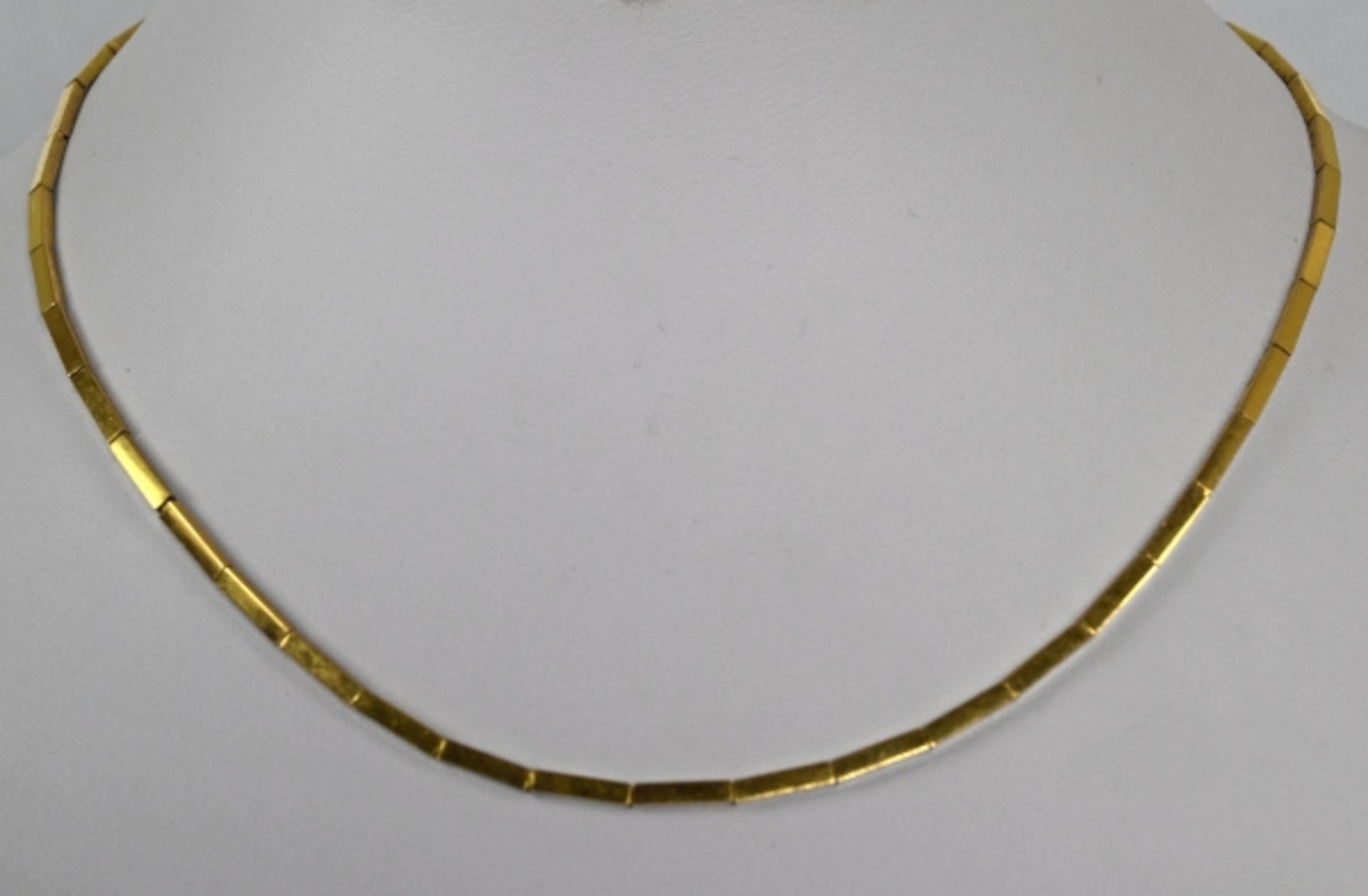 COLLIER schmale, rechteckige Glieder, mit polierter Oberfläche, Steckverschluss, Gelbgold 14ct (