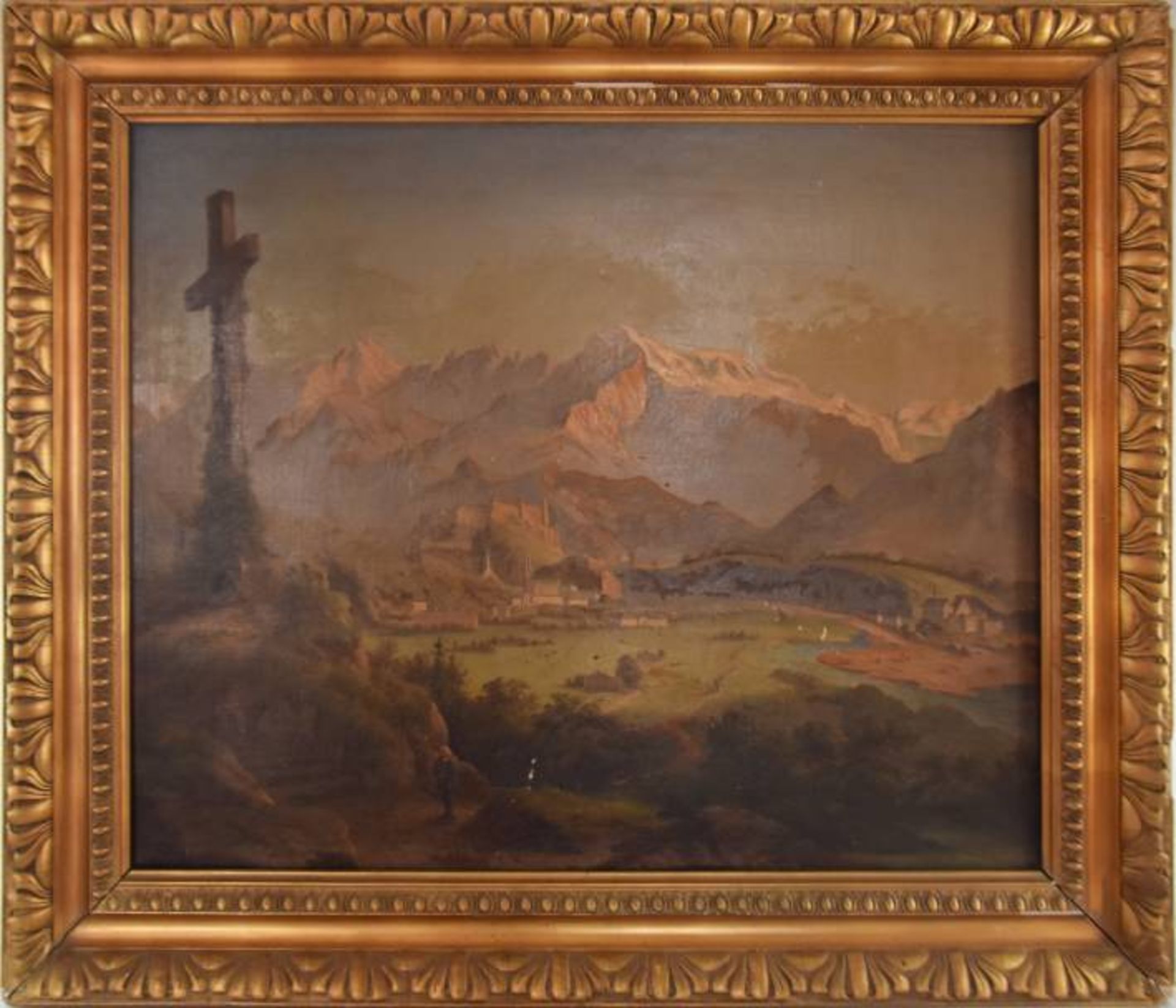 CASPAR (19.Jahrhundert) "Blick auf die Stadt Salzburg" mit Burg vor großem Alpenmassiv, im - Bild 3 aus 5