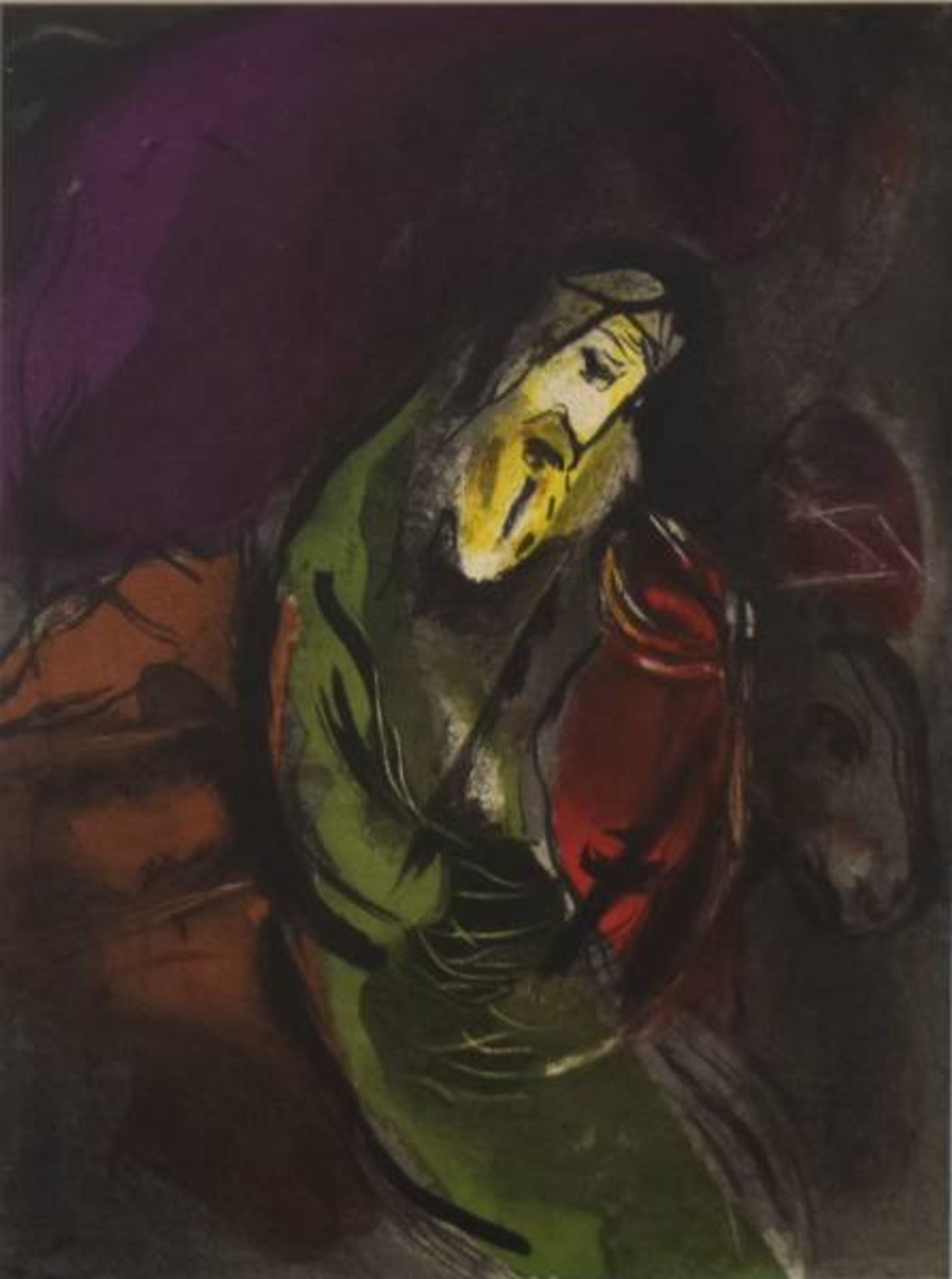 CHAGALL Marc (1887 Witebsk 1985 Saint Paul de Vence) "Hiob", Farblithographie, 35x25cm, PP, RCHAGALL