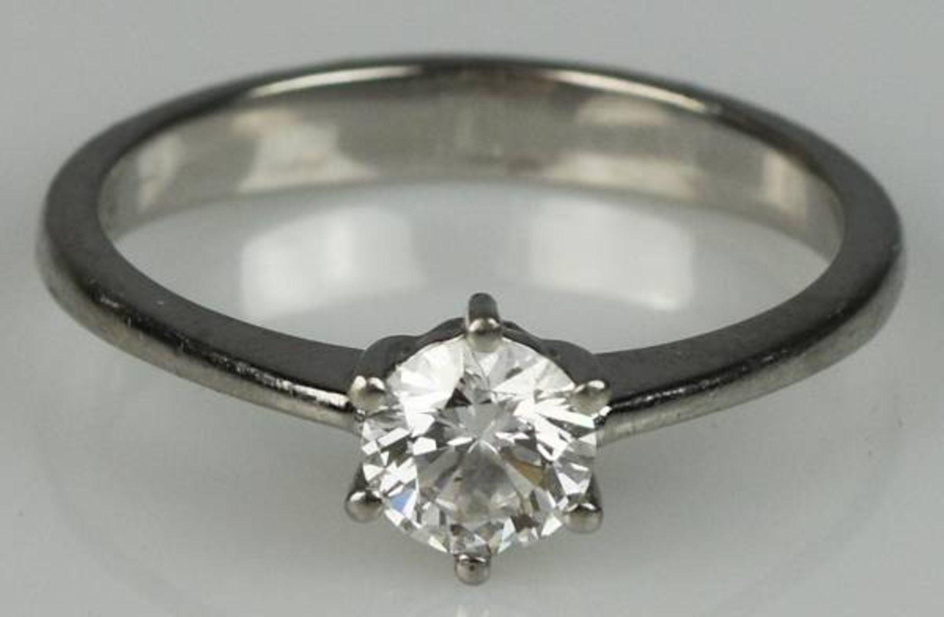 BRILLANTRING Solitär- Brillant, 0,5ct, tw, si, Platinfassung 950, Gr. 54BRILLANTRING Solitär-