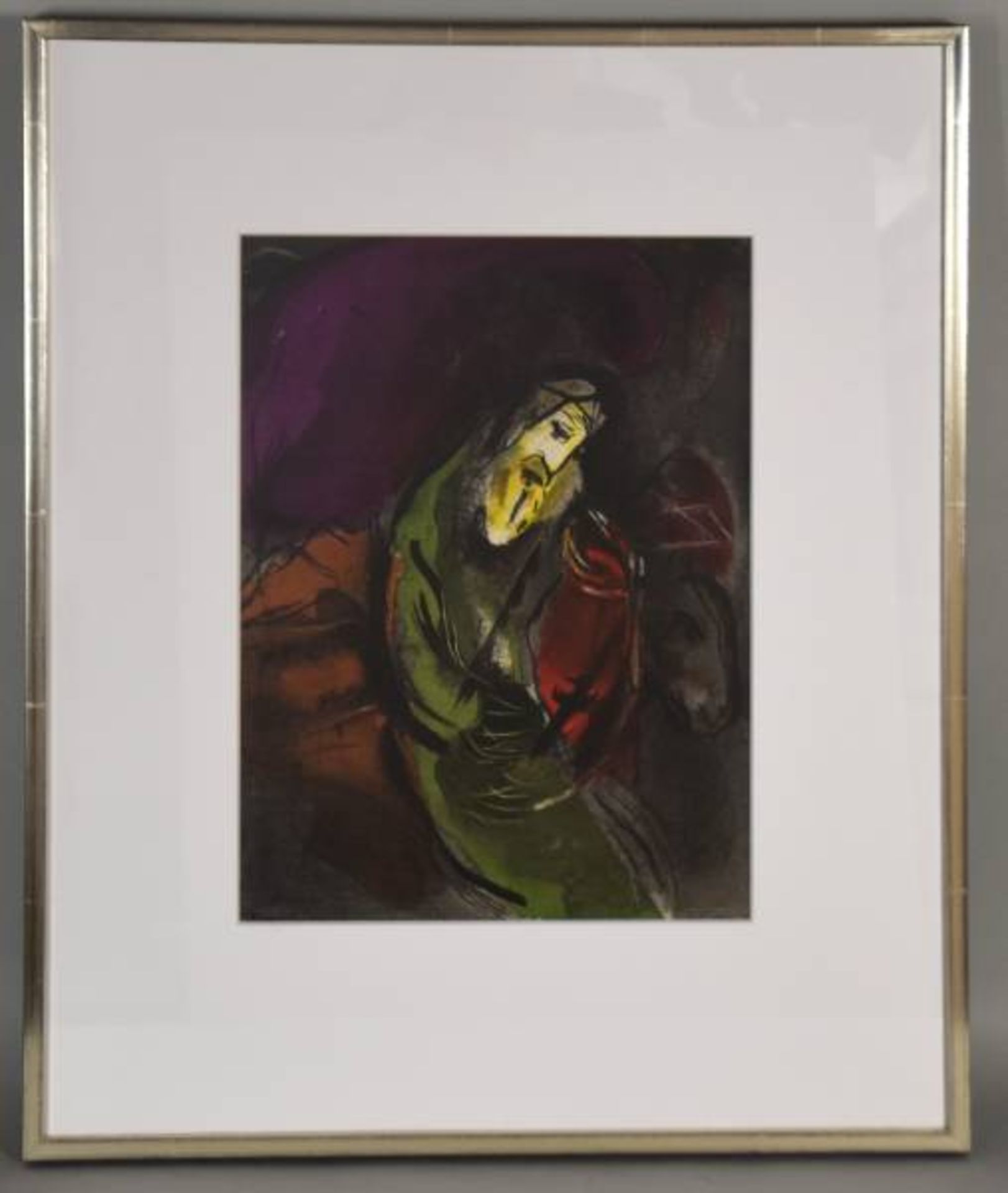 CHAGALL Marc (1887 Witebsk 1985 Saint Paul de Vence) "Hiob", Farblithographie, 35x25cm, PP, RCHAGALL - Image 2 of 2