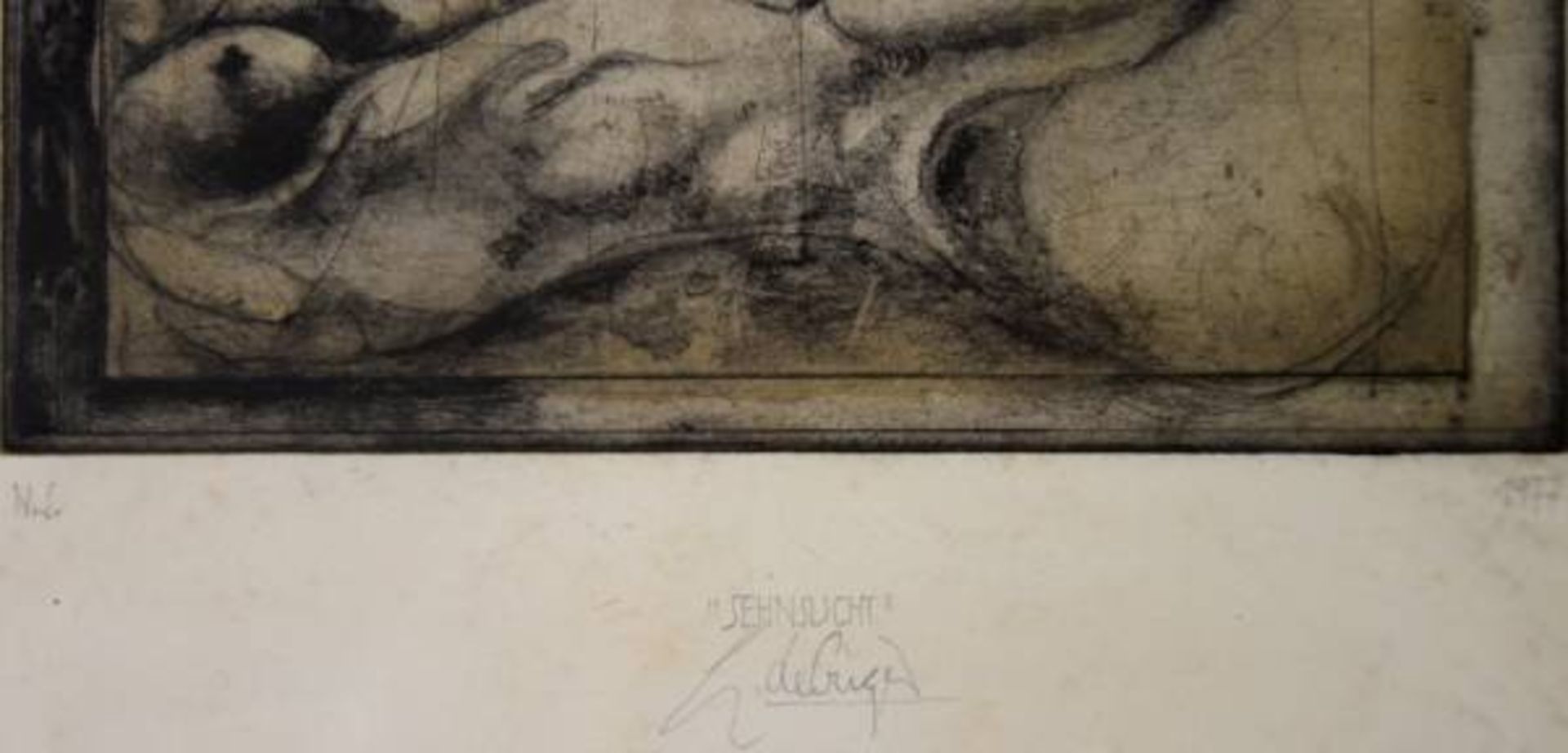 DE CRIGNIS Gerhard (1938-1983) "Sehnsucht", Aquatintazeichnung, mittig signiert und betitelt, - Bild 3 aus 4