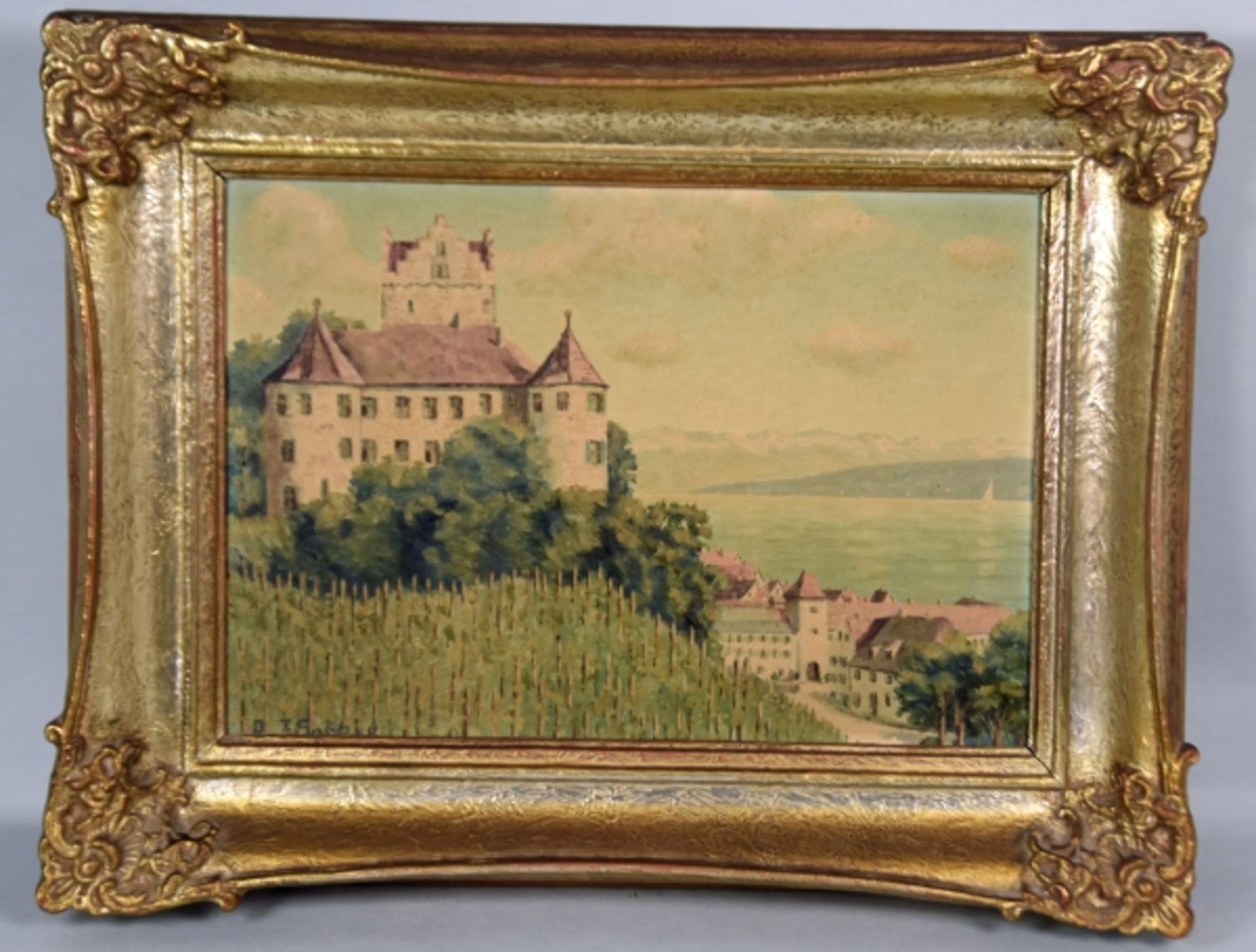 SOPP A.F. (Bodensee frühes 20. Jh.) "Schloss Meersburg" - Bild 3 aus 4