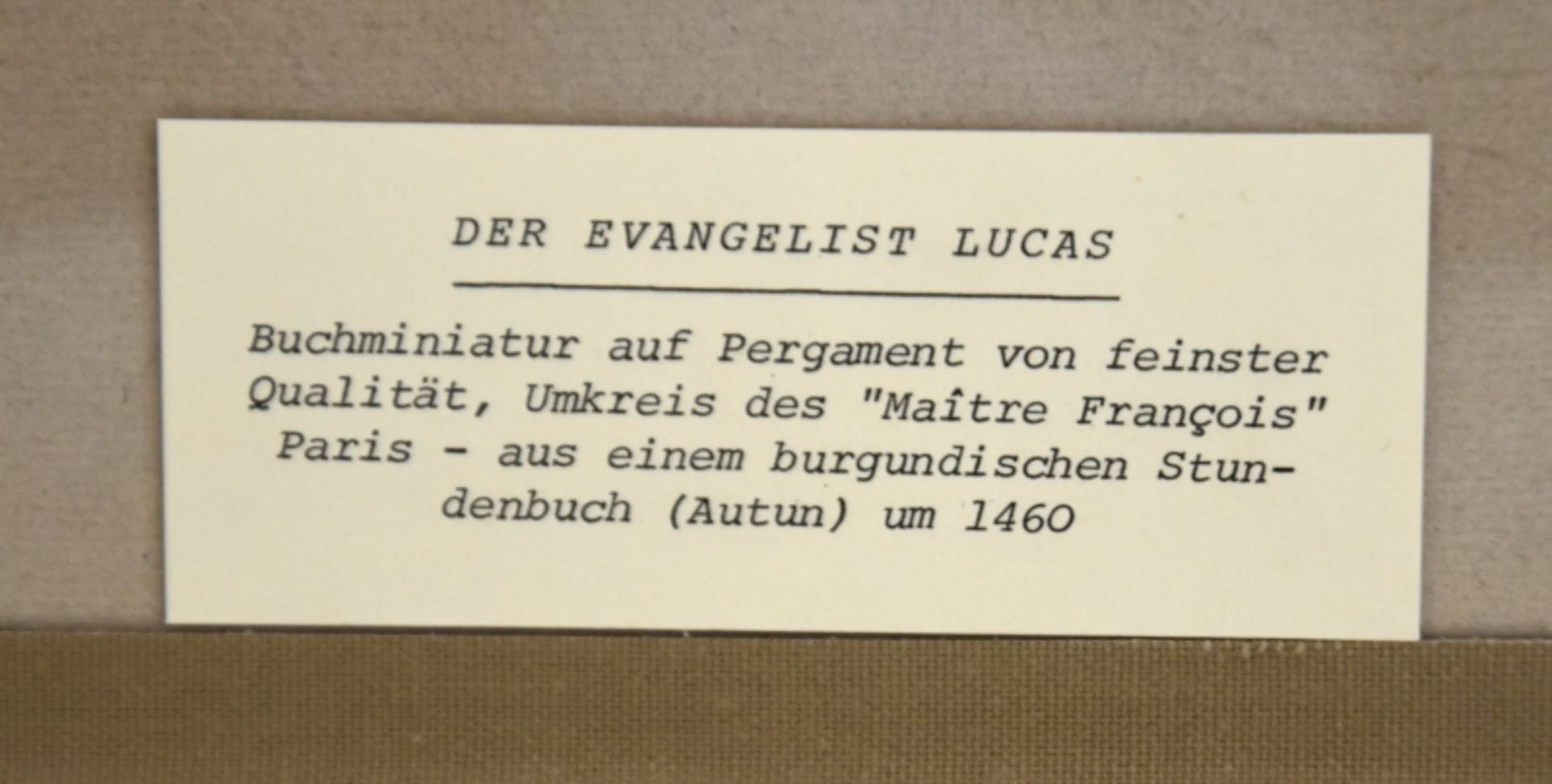 MINIATUR "Der Evangelist Lucas" - Image 5 of 6